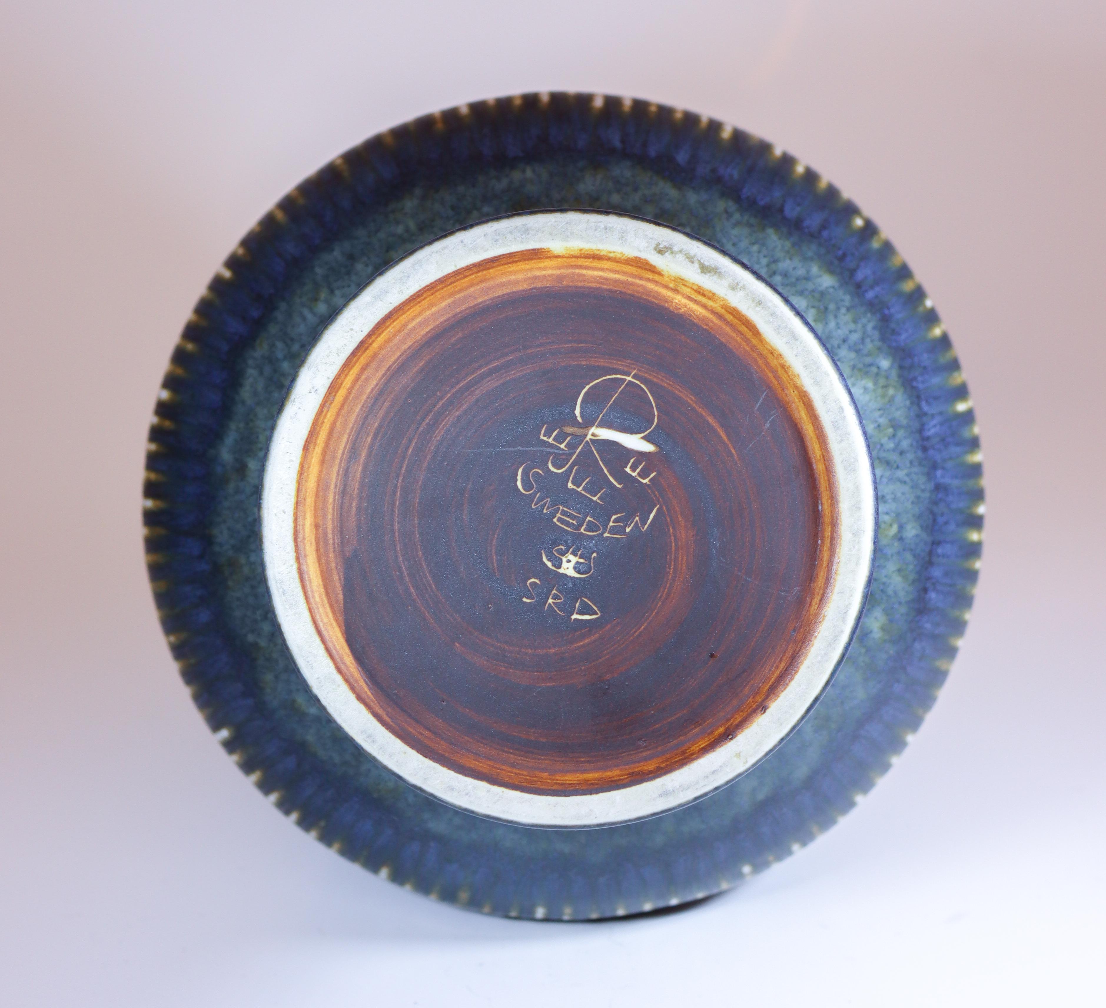 Large Blue Vase - Carl-Harry Stålhane - Rörstrand - Mid 20th Century For Sale 2