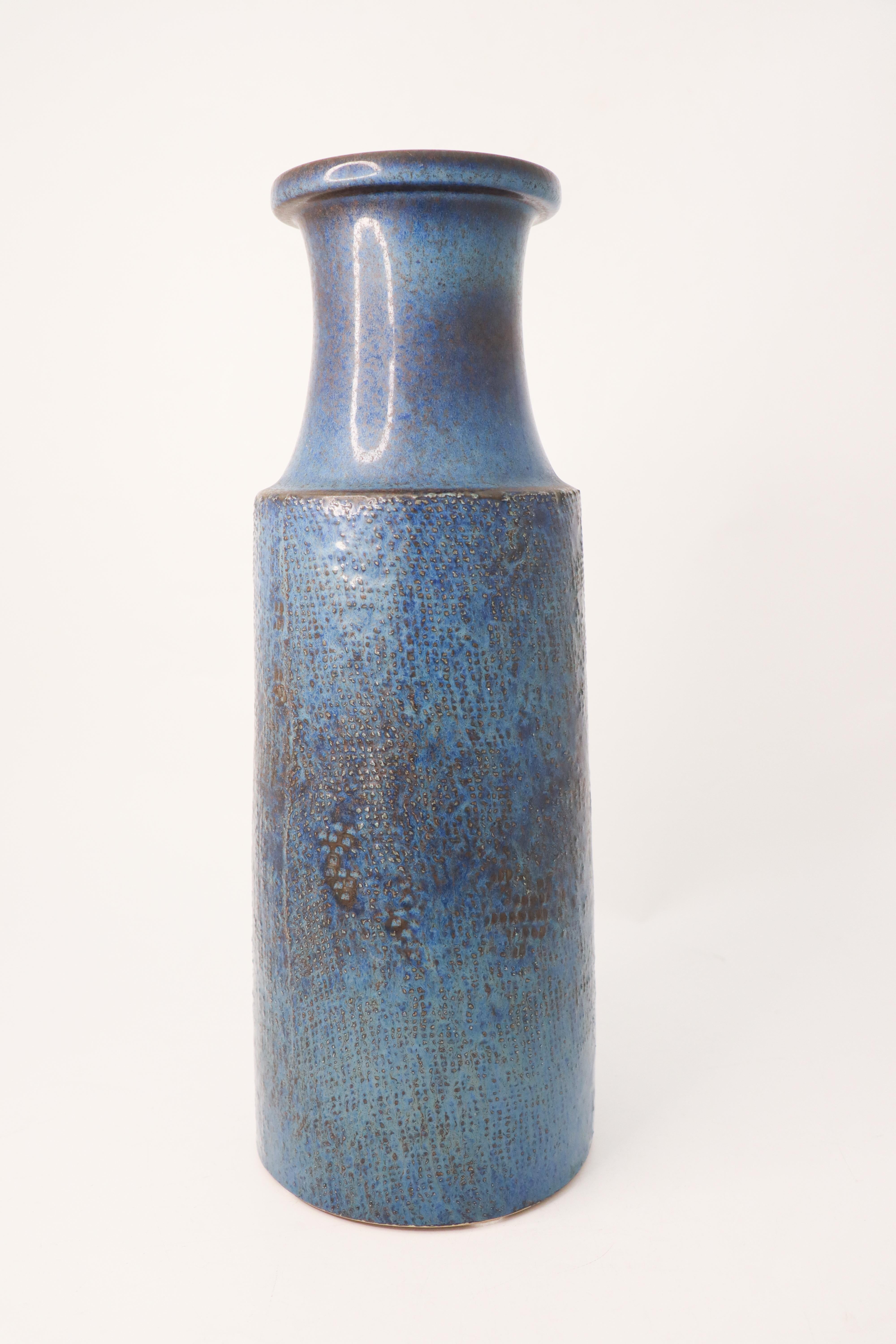 Large Blue Vase Stoneware, Stig Lindberg, Gustavsbergs Studio, Vintage, 1964 3