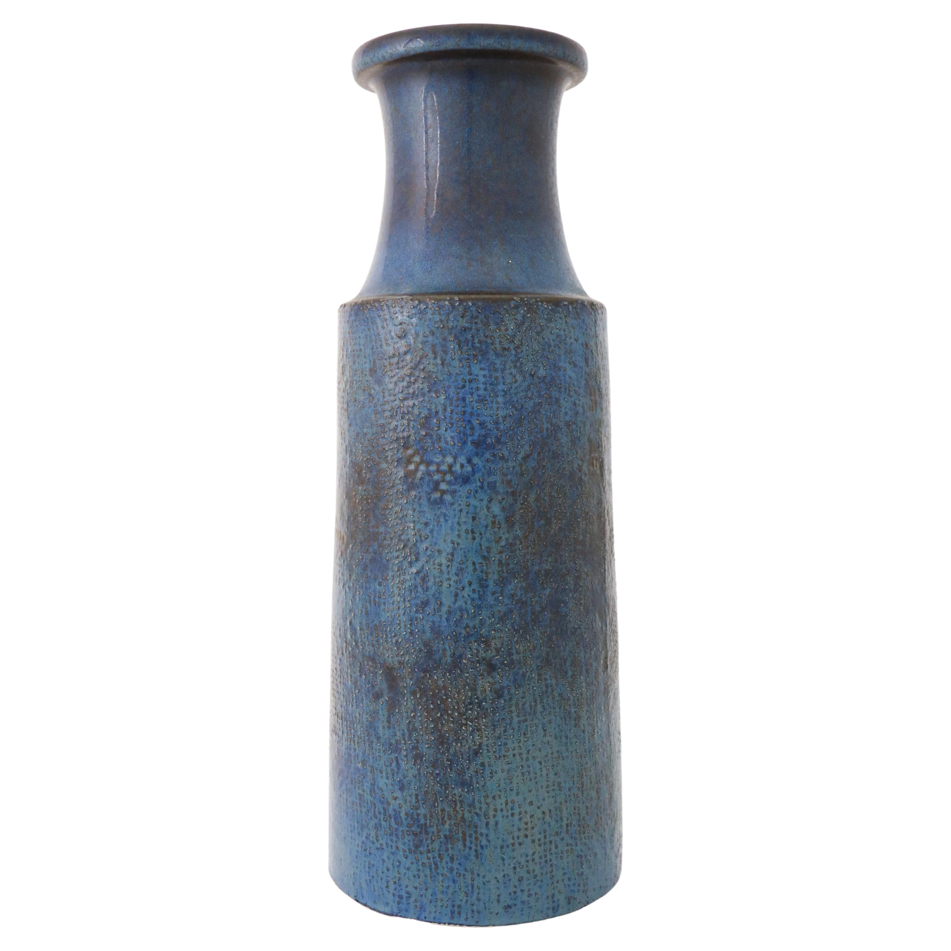 Large Blue Vase Stoneware, Stig Lindberg, Gustavsbergs Studio, Vintage, 1964