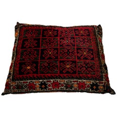 Large Blue Vintage Persian Tribal Pillow