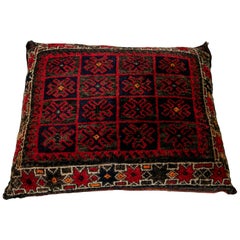 Large Blue Vintage Persian Tribal Pillow