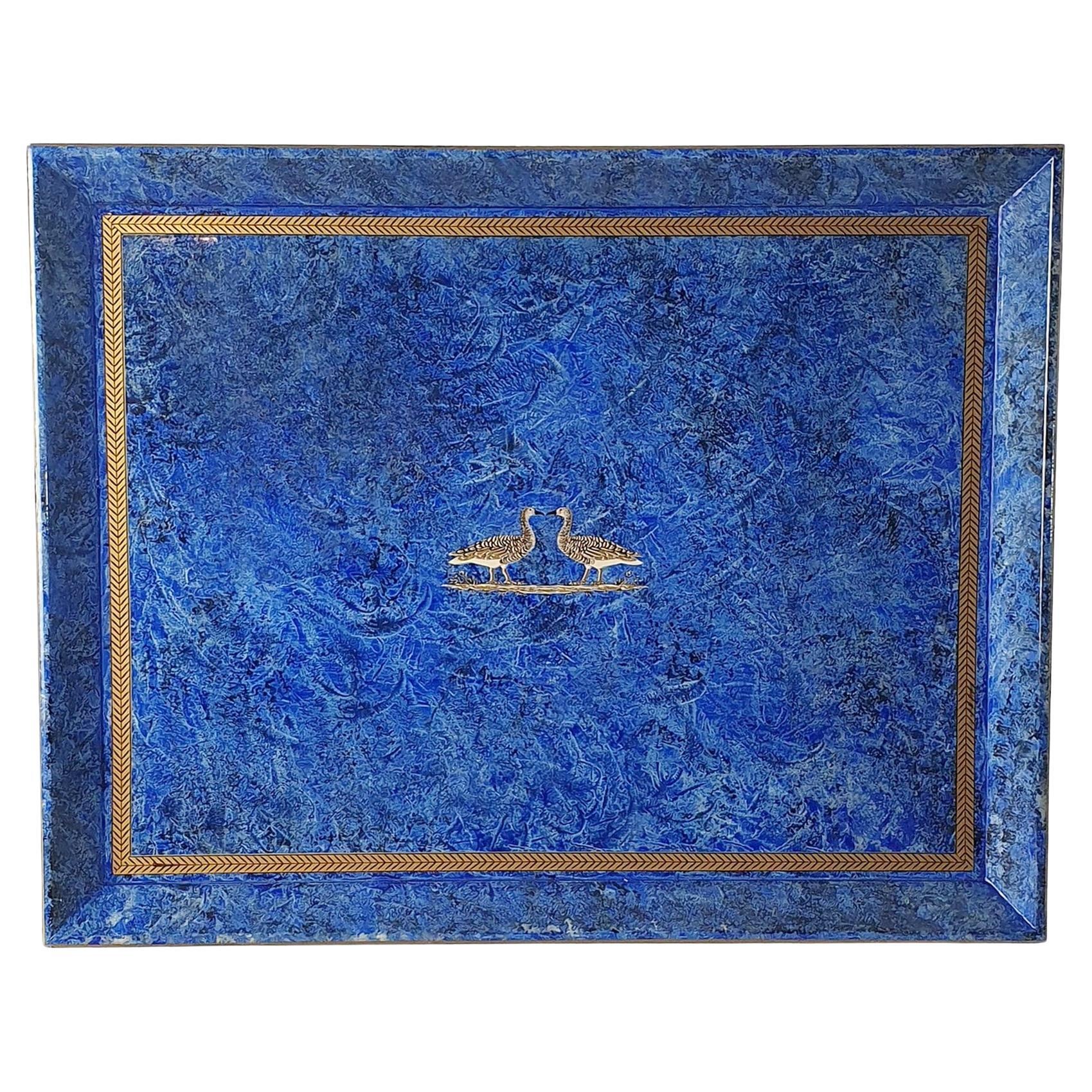Large Blue Vintage Serving Tray, Italy