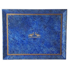 Large Blue Vintage Serving Tray, Italy