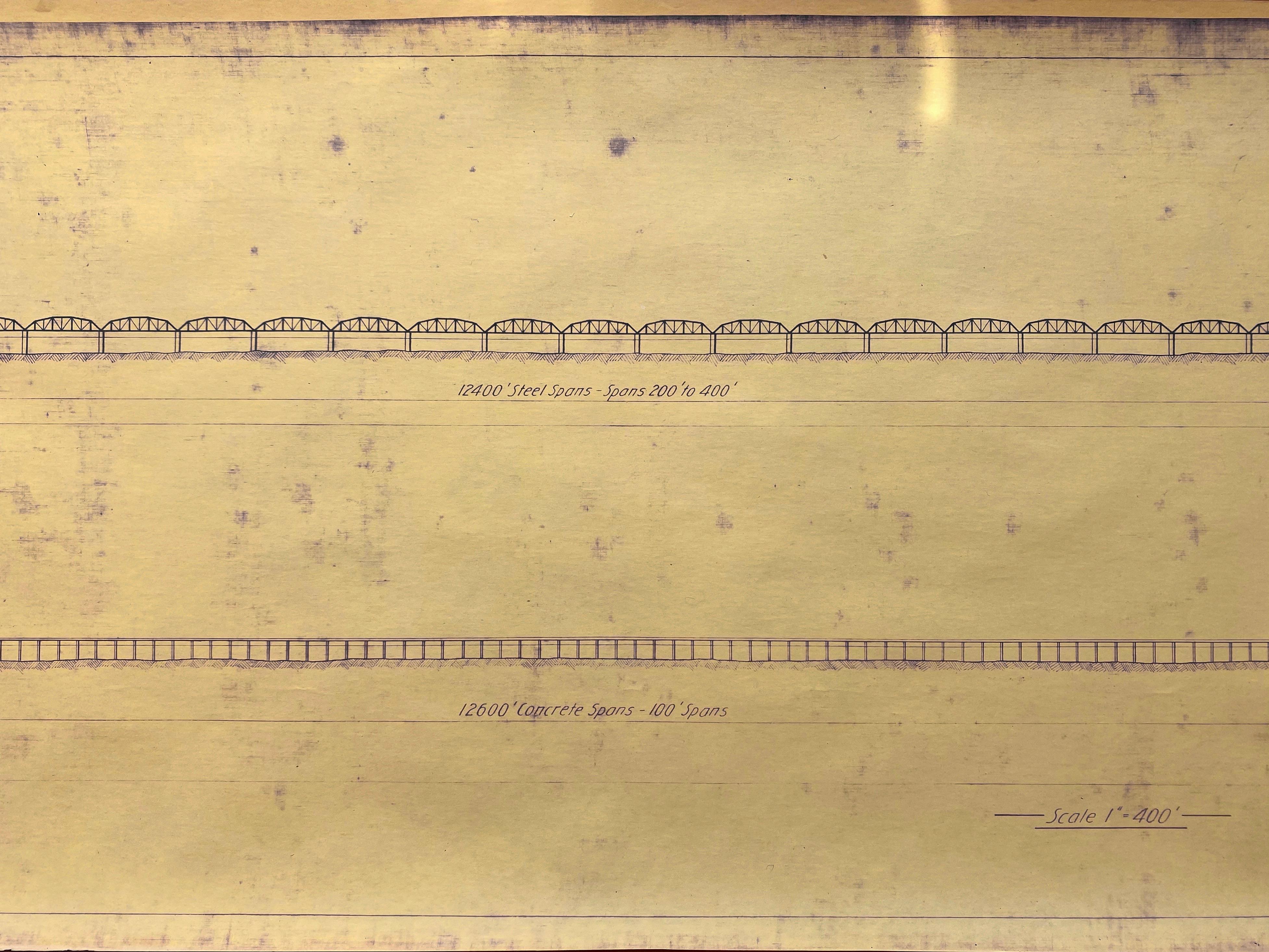 XL Blueprint Copy of “Proposed Golden Gate Bridge Crossing of San Francisco” For Sale 2