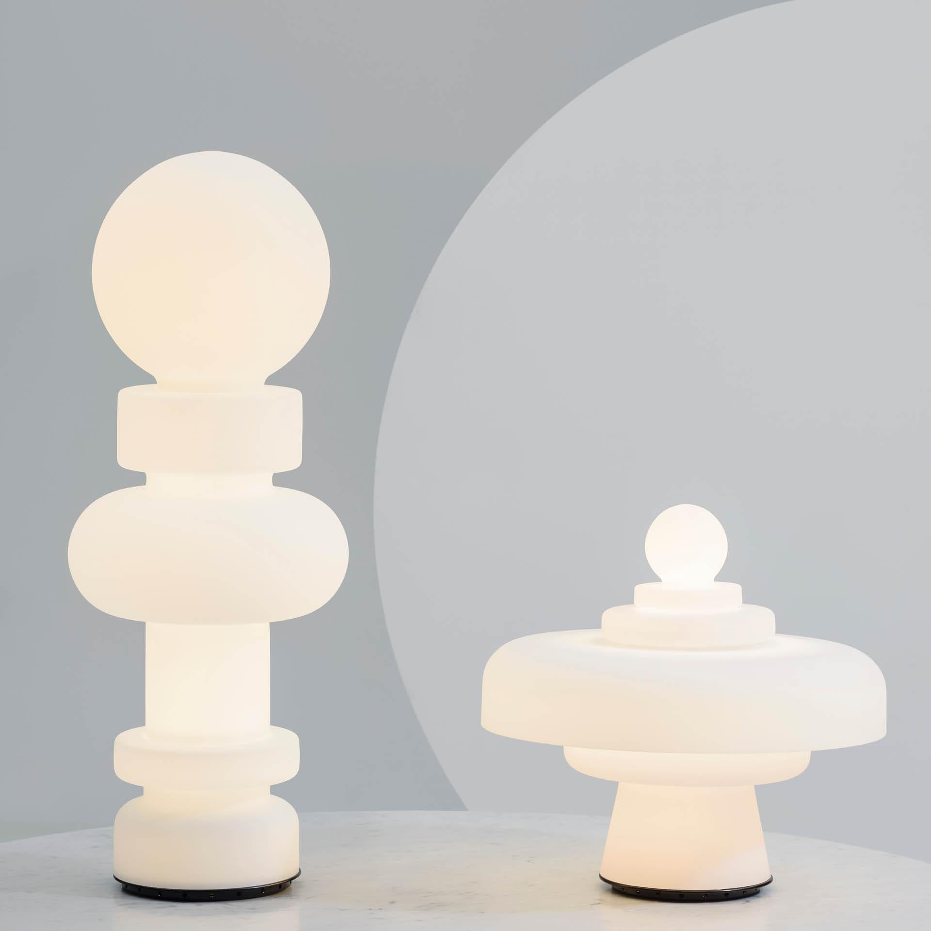 Große Bobo Piccoli 'Re' Tisch- oder Stehlampe aus geblasenem Glas für Fontana Arte (Moderne der Mitte des Jahrhunderts) im Angebot