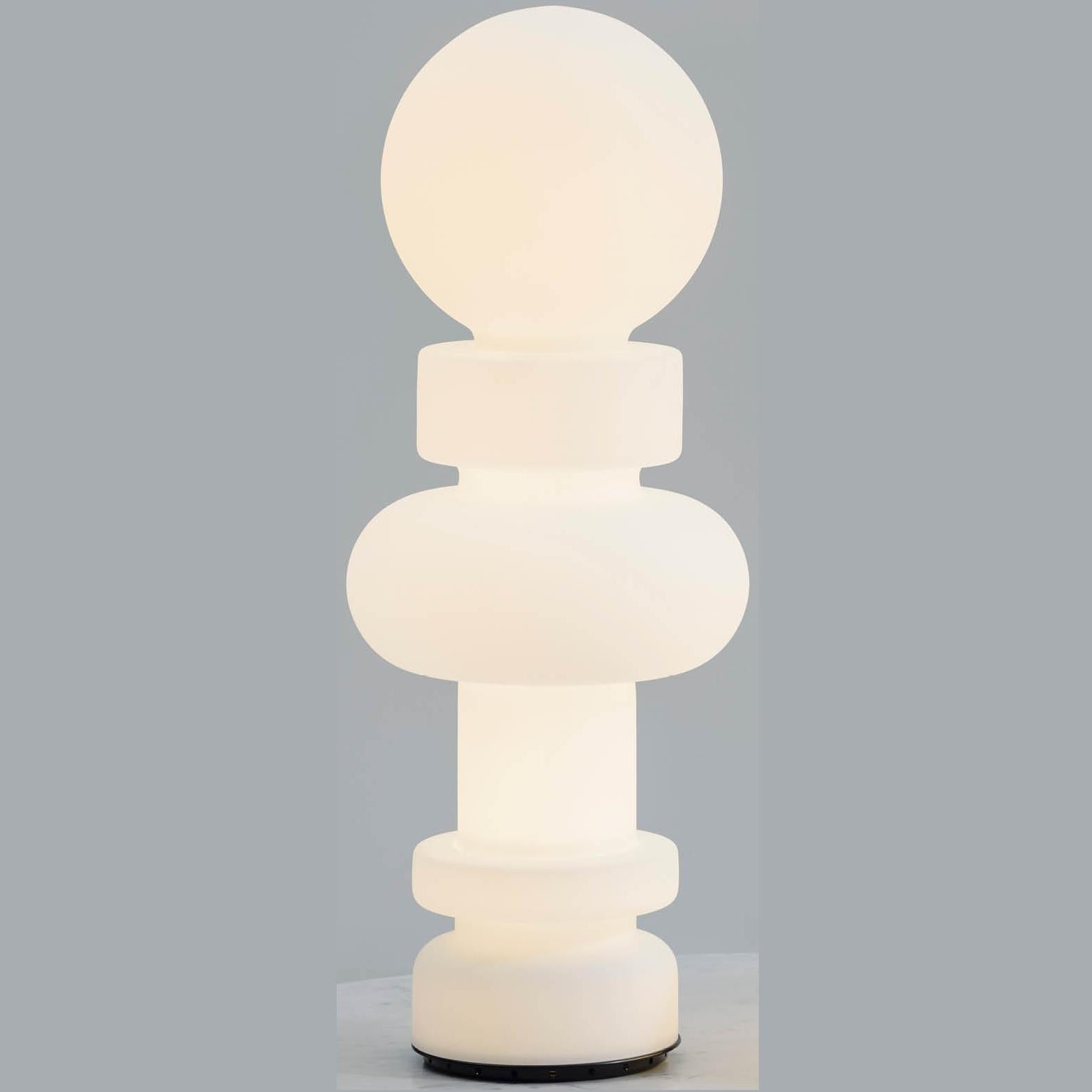 Large Bobo Piccoli 'Regina' Table Lamp in Blown Glass for Fontana Arte In New Condition For Sale In Glendale, CA