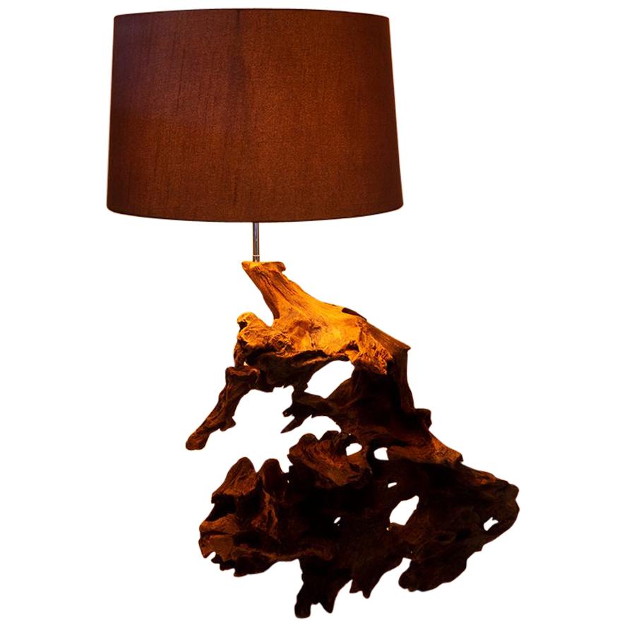 Large Bog Oak Side Lamp