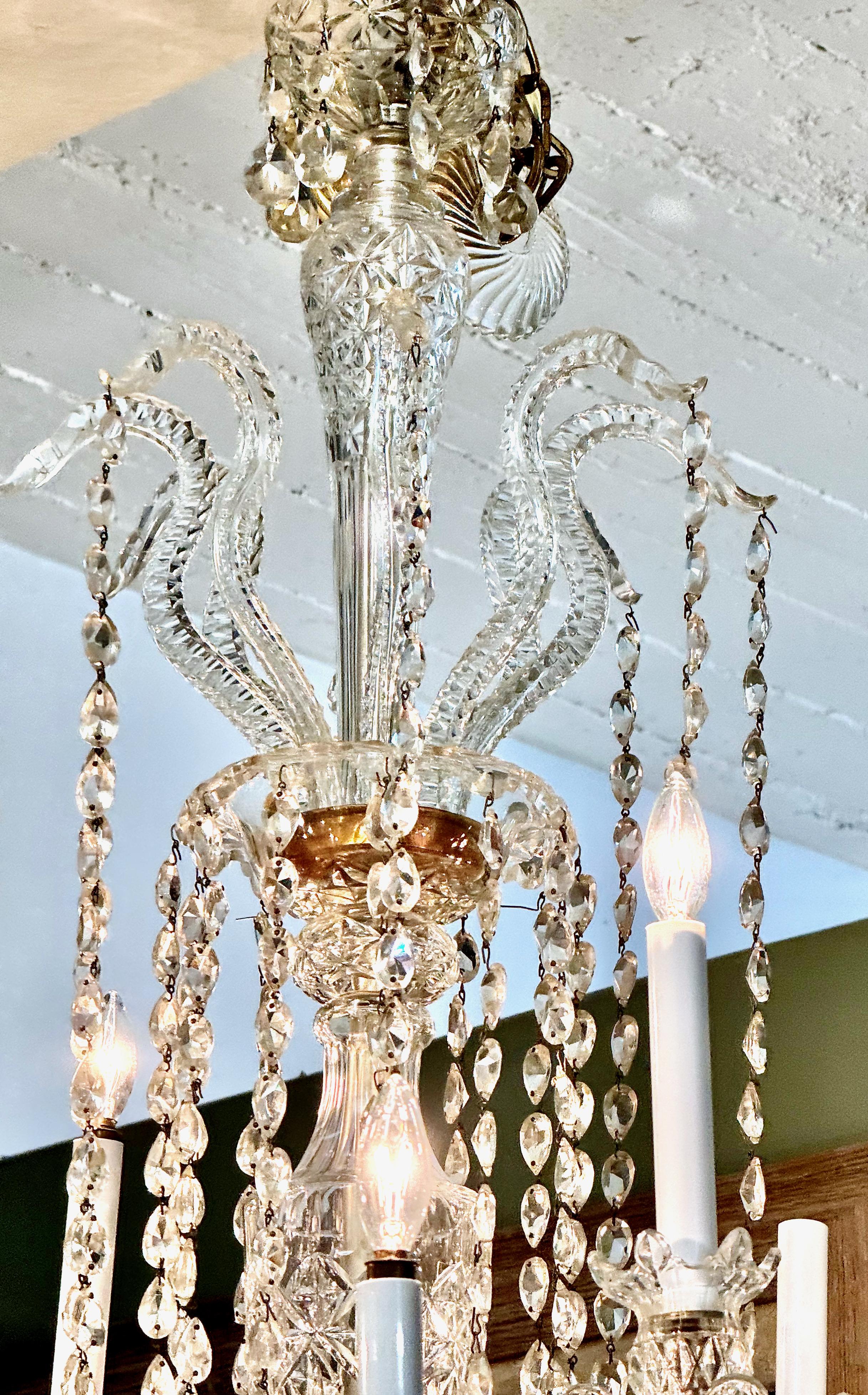 Czech Large Bohemian 12-Light Crystal Chandelier For Sale