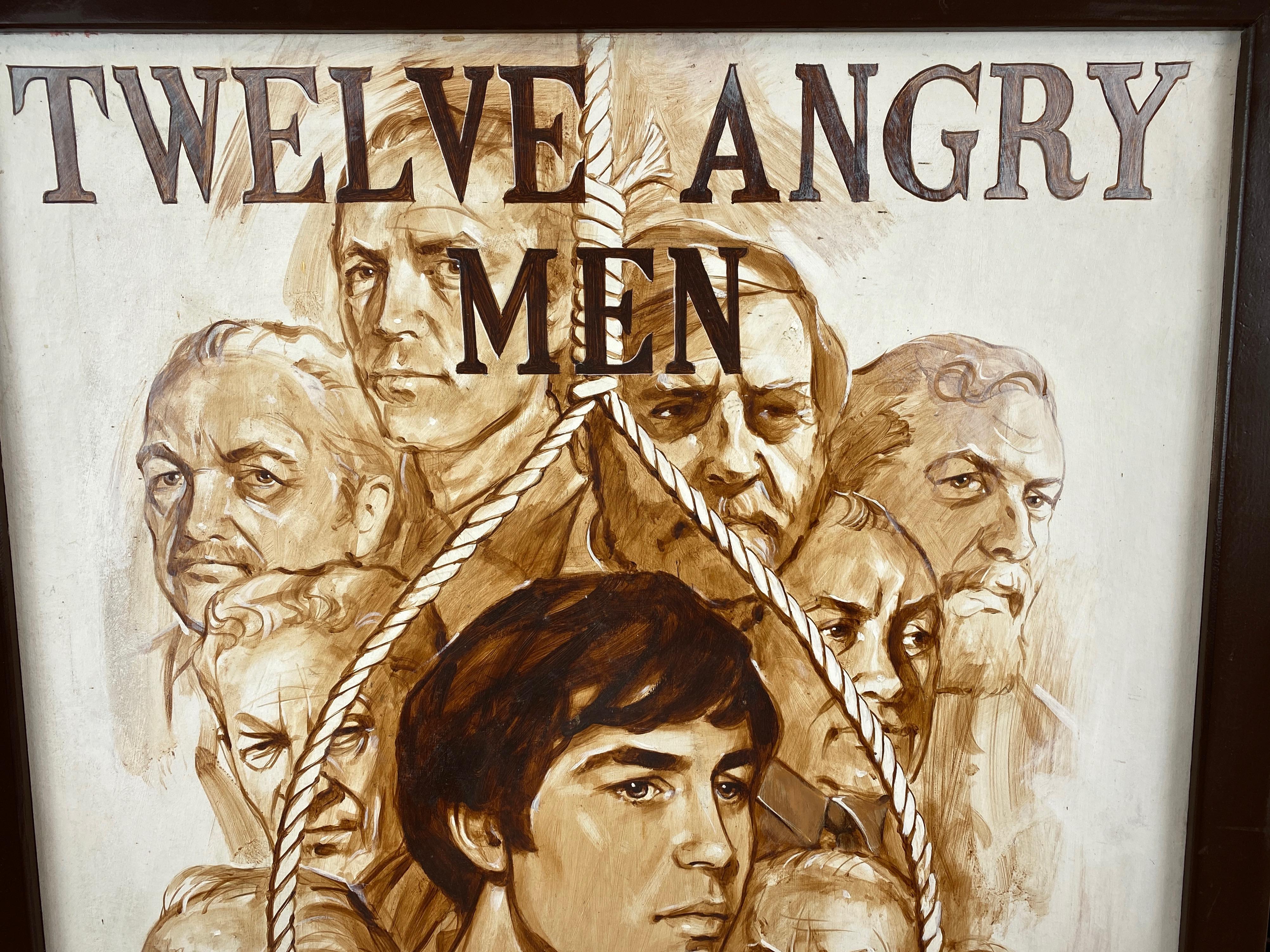 Mid-20th Century Large Bohemian Club “Twelve Angry Men” Promo Painting by Van Megert, c. 1960