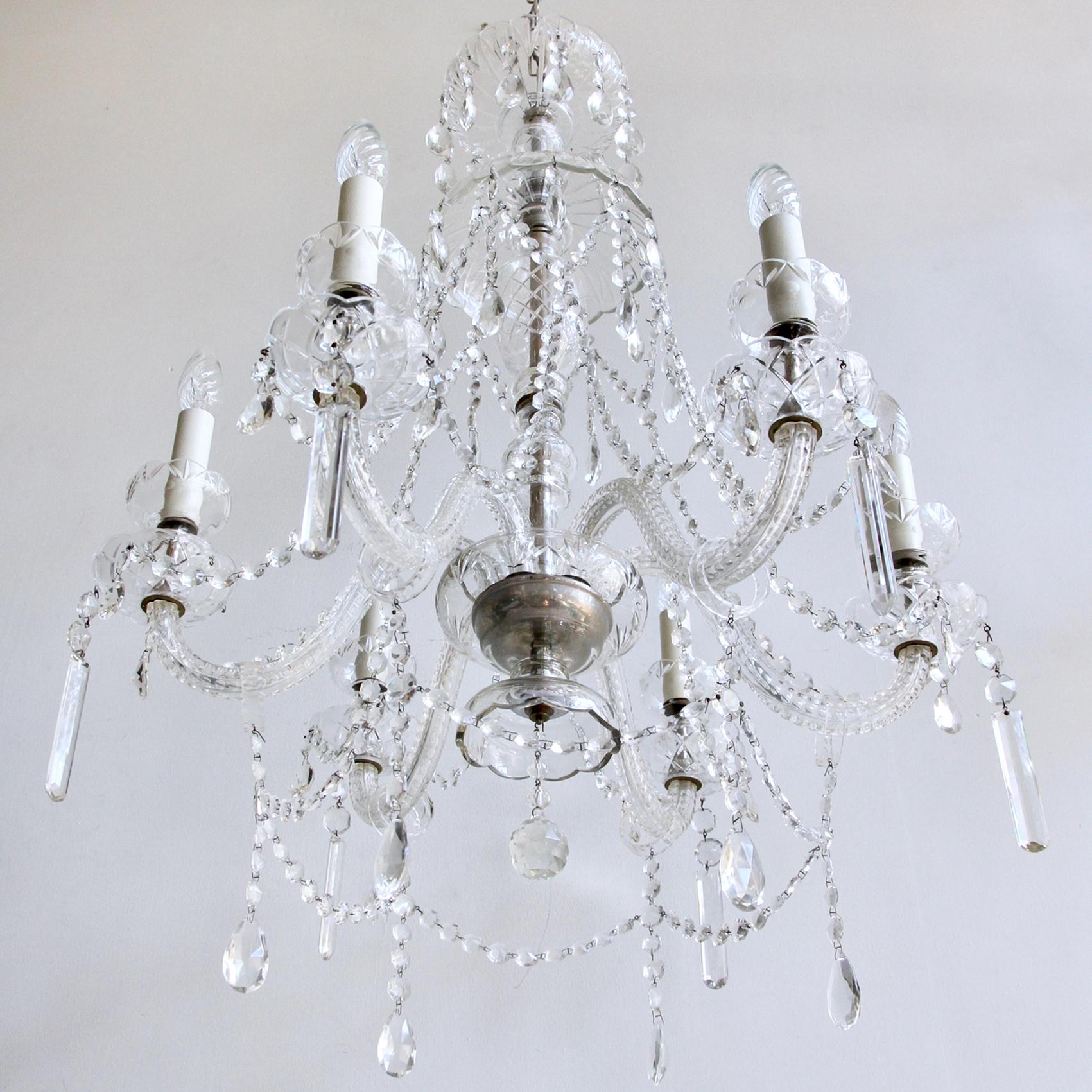 Large Bohemian Crystal Chandelier In Excellent Condition In Stockport, GB