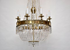 Large Bohemian crystal chandelier in the style of Empire