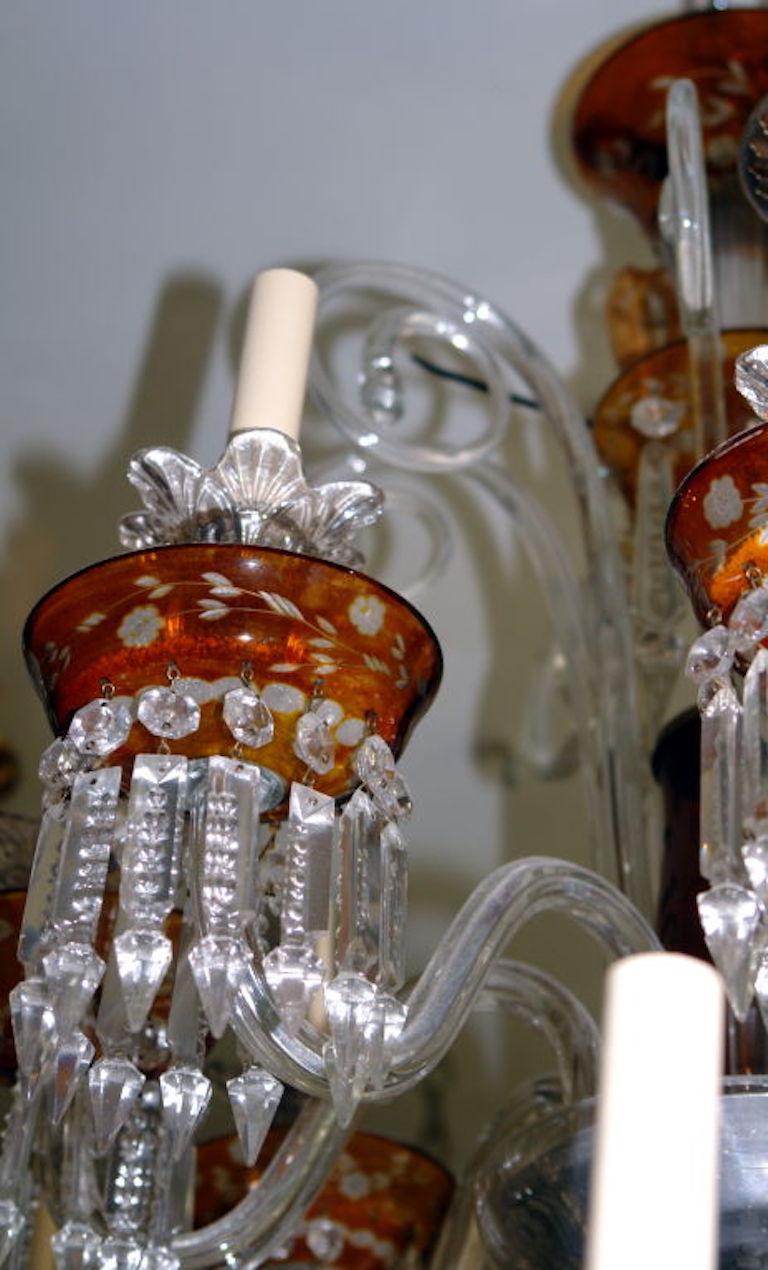 Großer Kronleuchter aus böhmischem Glas im Zustand „Gut“ im Angebot in New York, NY