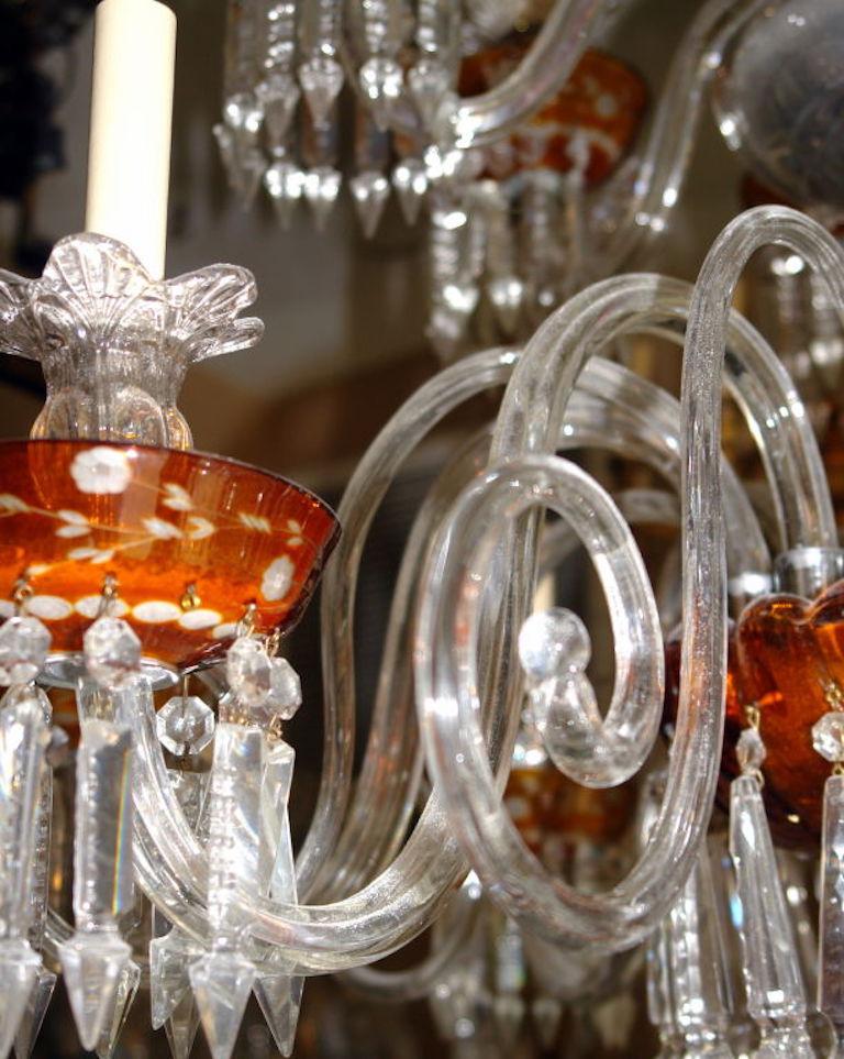 Großer Kronleuchter aus böhmischem Glas (Frühes 20. Jahrhundert) im Angebot