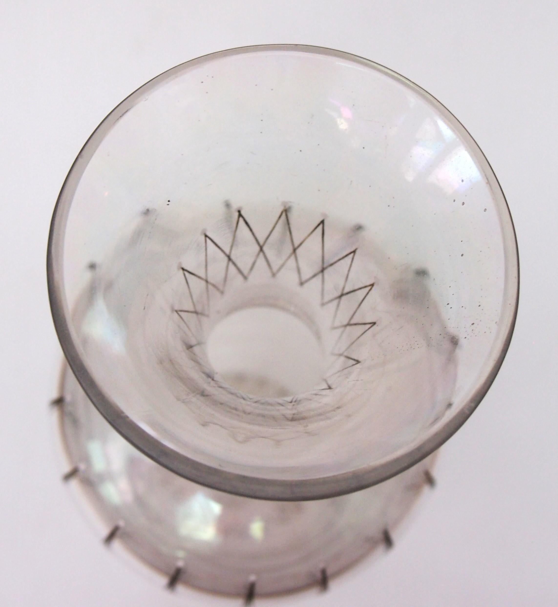 Late 19th Century Large Bohemian Harrach Iridised Glatt Iris Pattern Glass Vase, for Lobmeyr 1875 For Sale