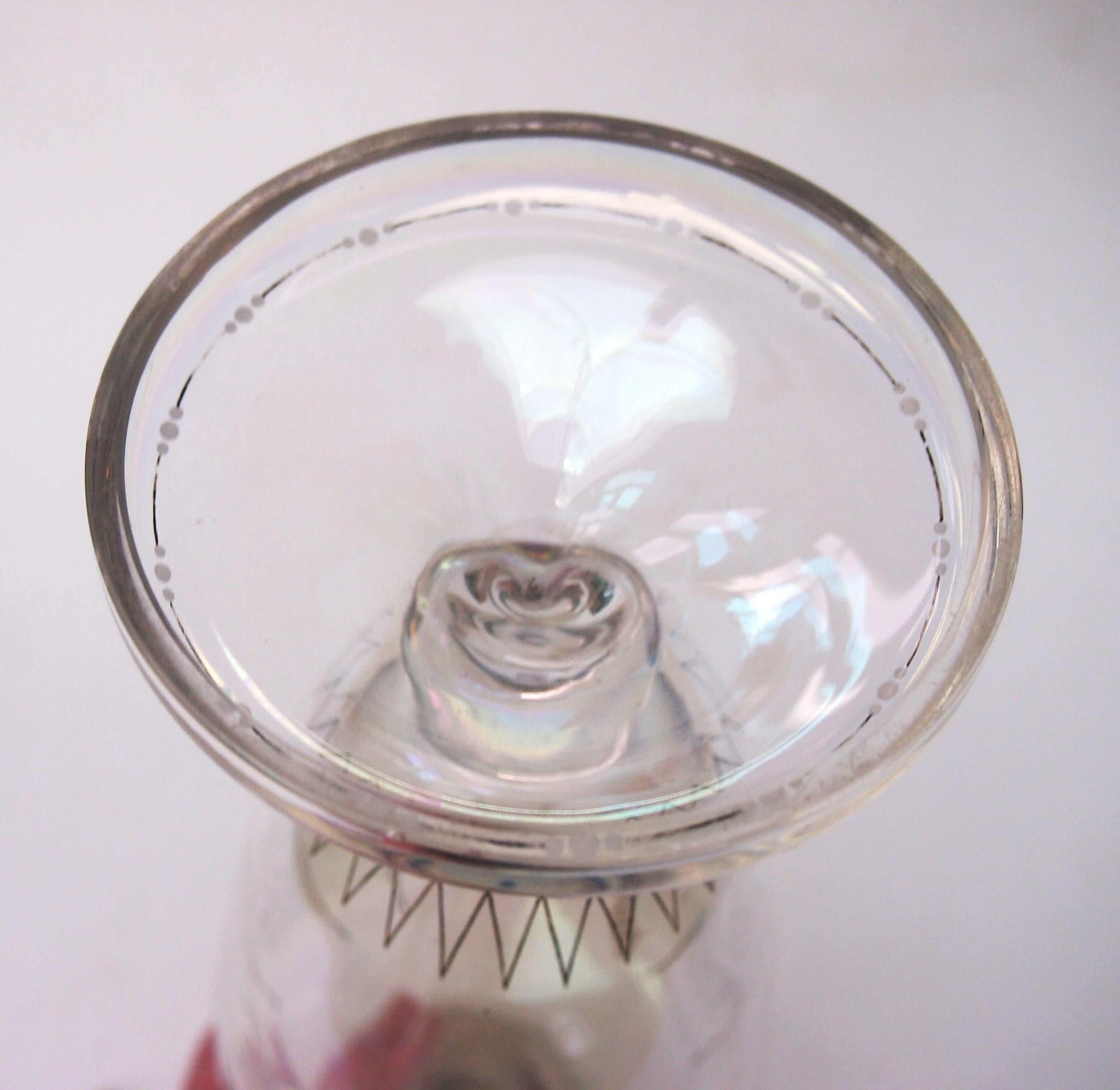 Art Glass Large Bohemian Harrach Iridised Glatt Iris Pattern Glass Vase, for Lobmeyr 1875 For Sale