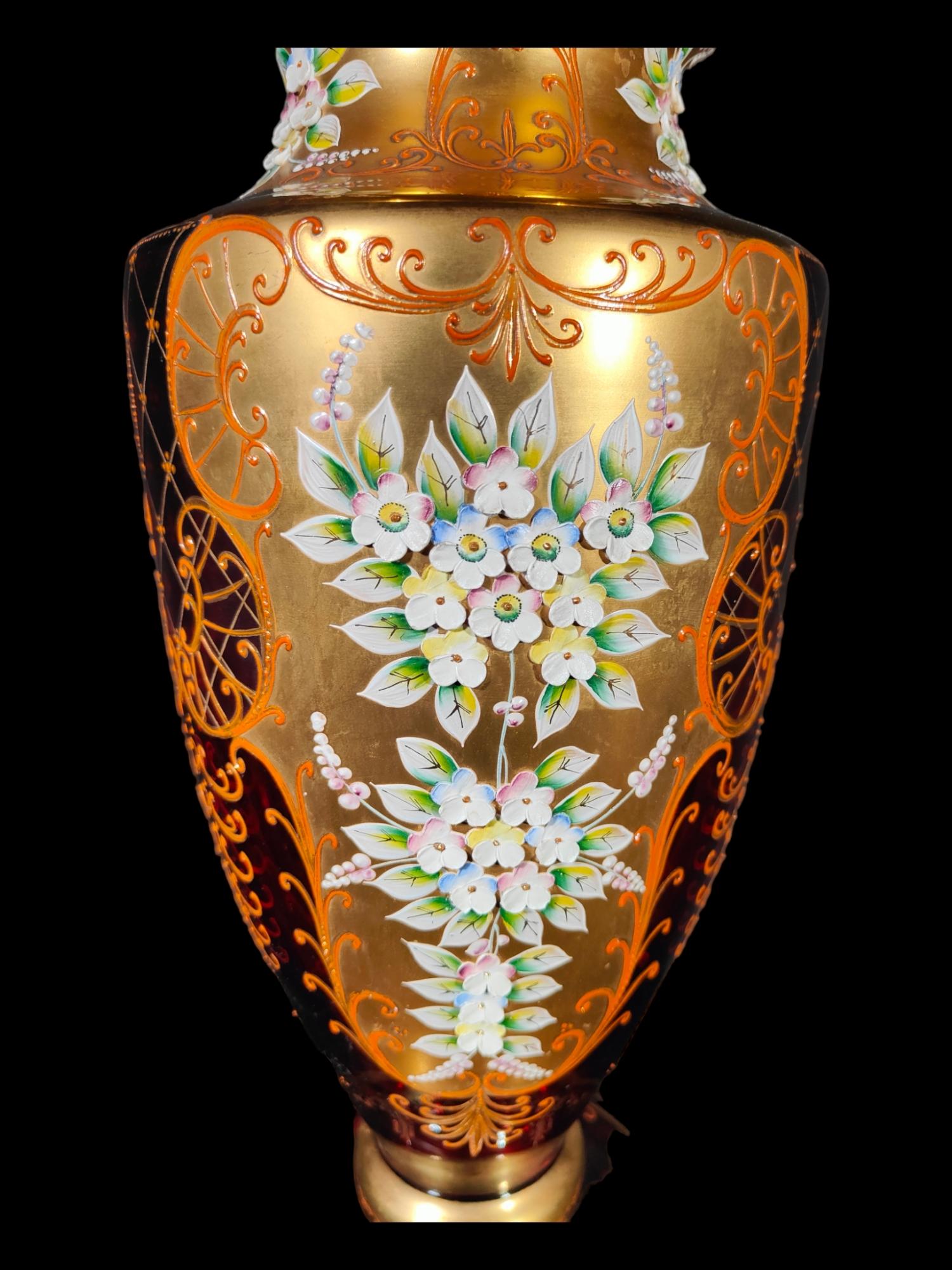 Large Bohemian Vase Years 1950 In Excellent Condition For Sale In Madrid, ES