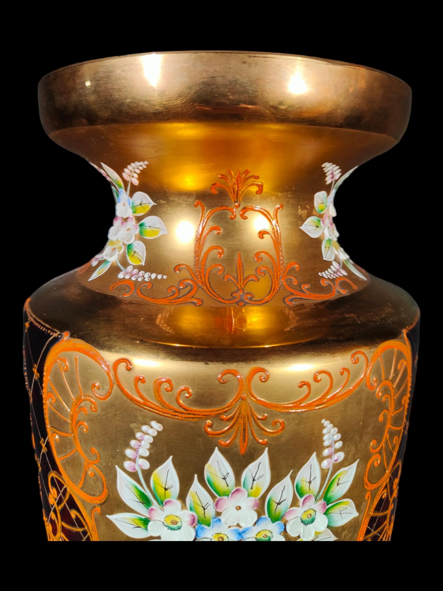 Große böhmische Vase, Jahre 50 (Mitte des 20. Jahrhunderts) im Angebot
