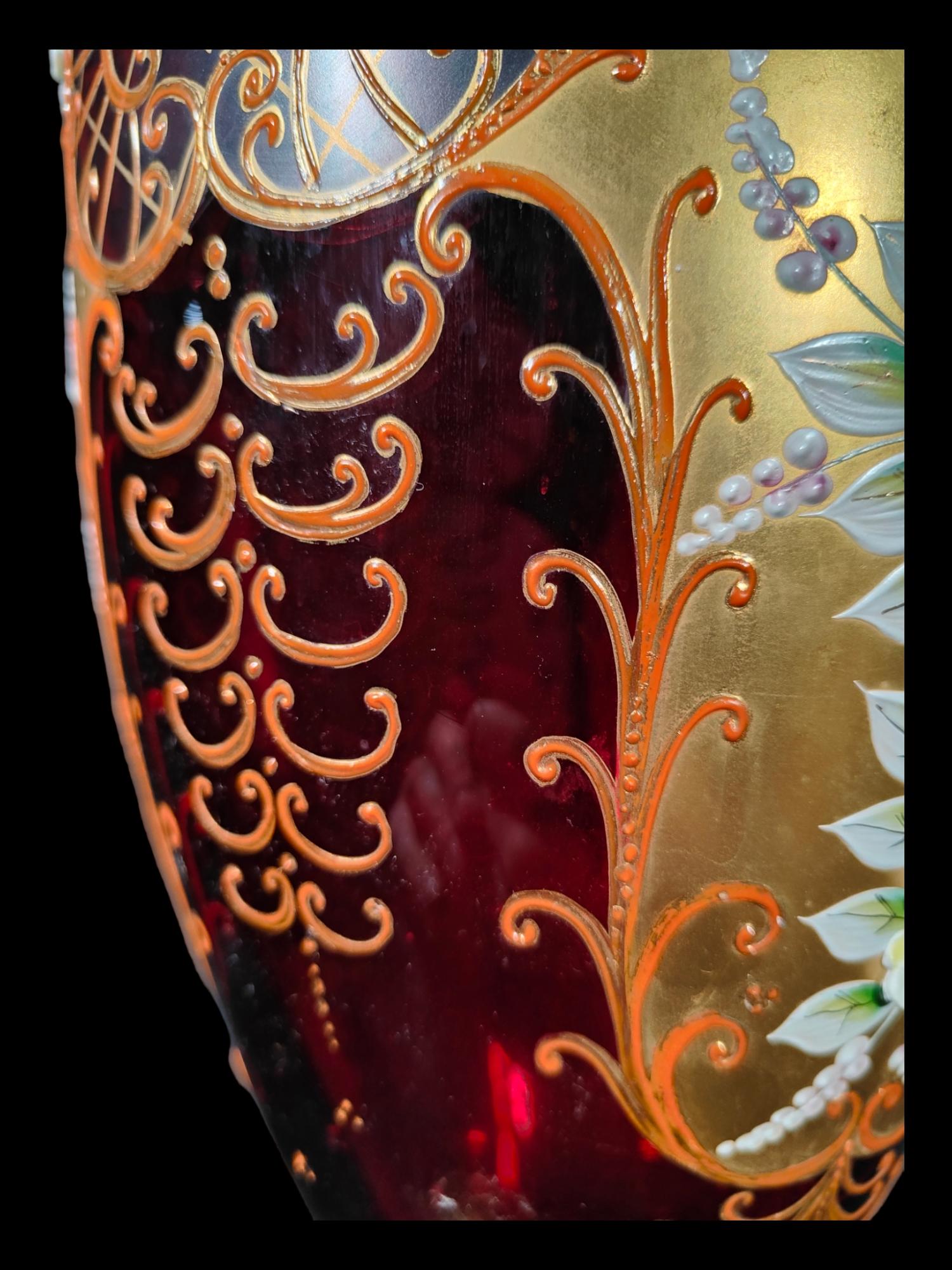 Large Bohemian Vase Years 1950 For Sale 2