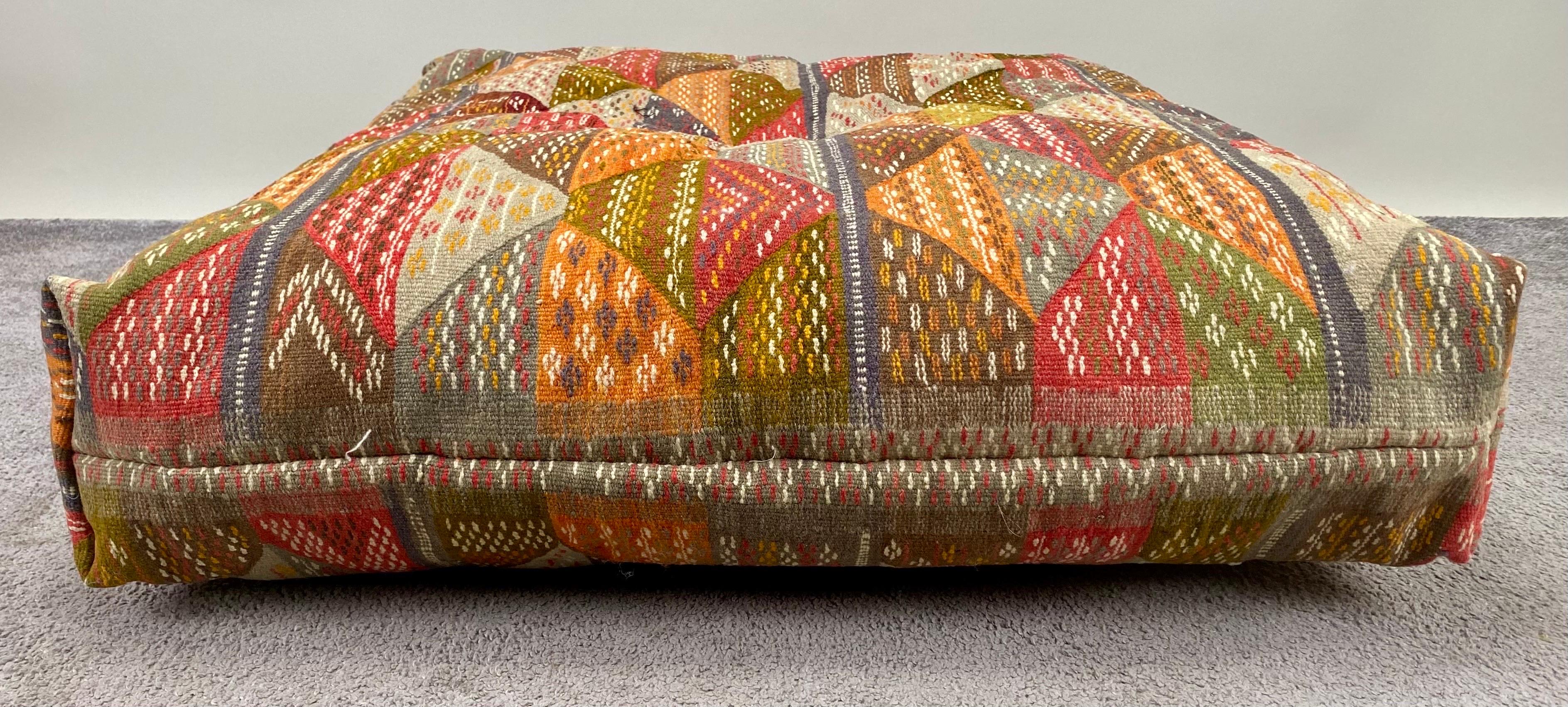 20th Century Large Bohemian Vintage Tribal Moroccan Handmade Floor Cushions, Poof  or Pillow  For Sale