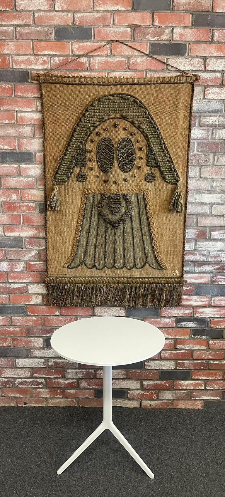 Grande Tapisserie Murale ICA 1989 - Art Bohème Cactus Par Don Freedman, 36x40 In