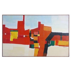 Large Bold California Mid-Century Abstract Painting by Frank Mottson
