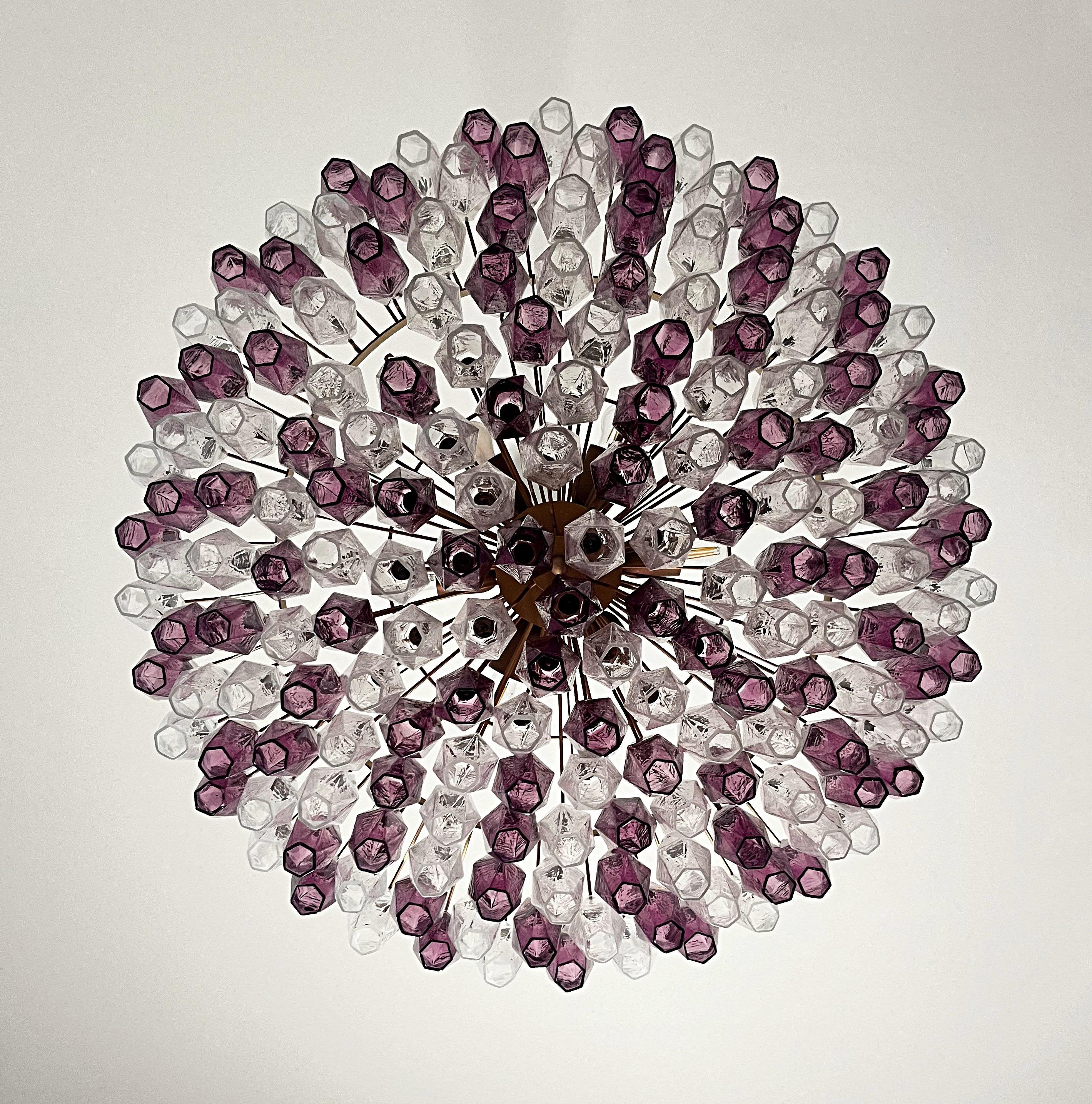 Gran araña de Murano de vivos colores al estilo de Carlo Scarpa. en venta 2