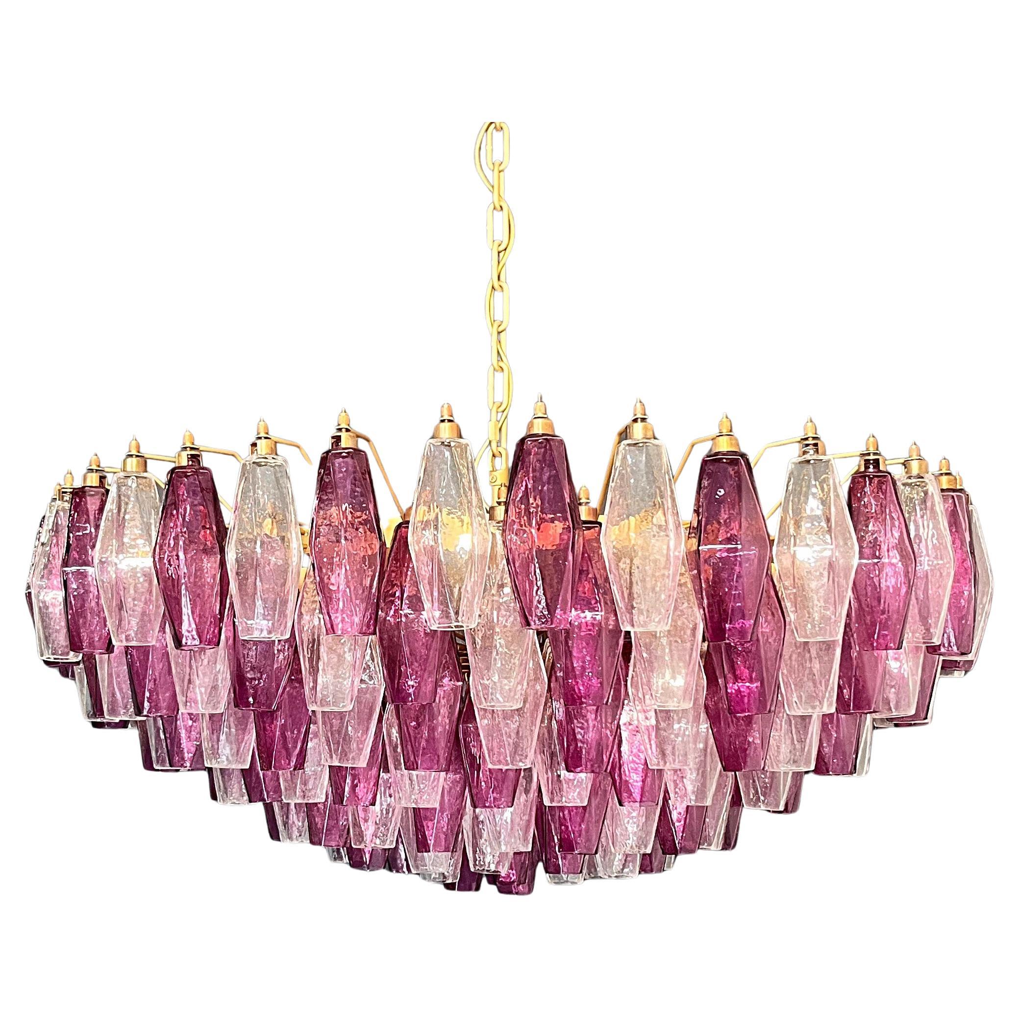 Large Bold Colorful Murano Chandelier in the style of Carlo Scarpa.