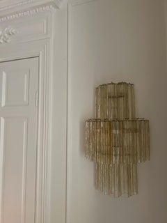 Large Bold Colorful Murano Glass Wall Sconce in Spectacular Honey Tone Color