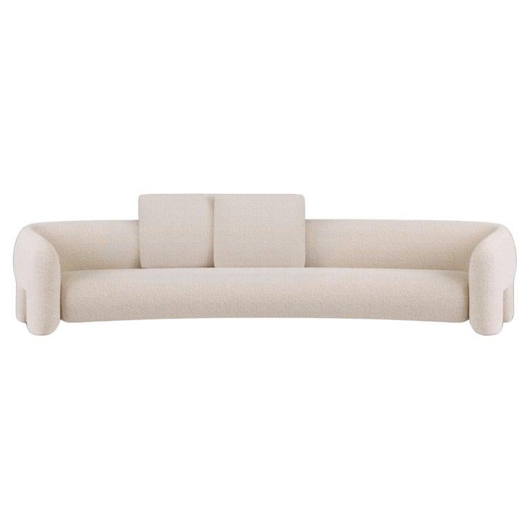 Large Bold Curved Sofa by Mohdern
Dimensions: W 310 x D 133 x H 76 cm
Materials: Fabric, Bouclé


Bold is a refined furniture collection designed and produced by the Mohdern brand. The series includes the armchair and lounge chair; the sofa in