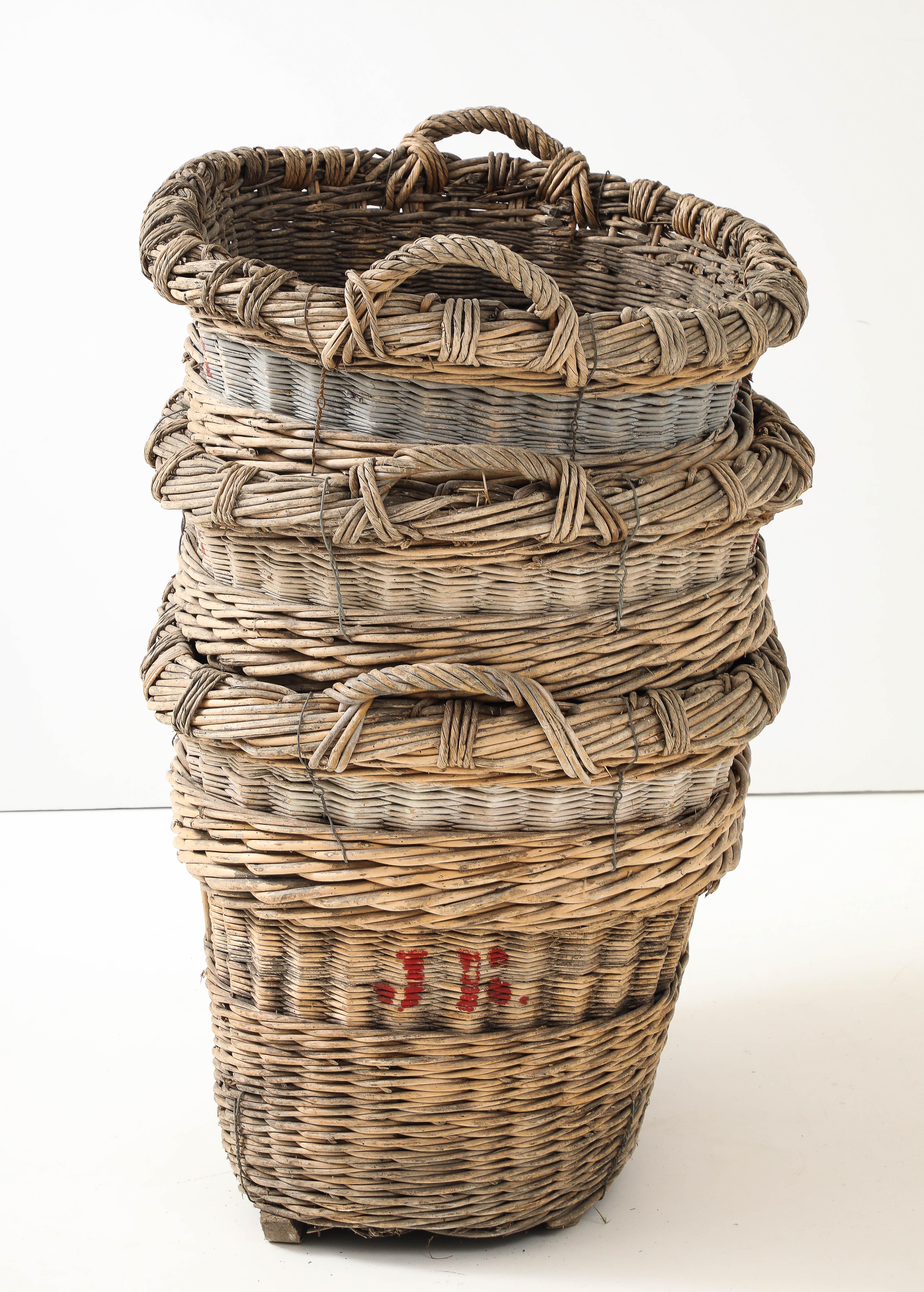 Grande corbeille à vendange de champagne Bollinger, Reims, France, c.C. 1920-30 en vente 2