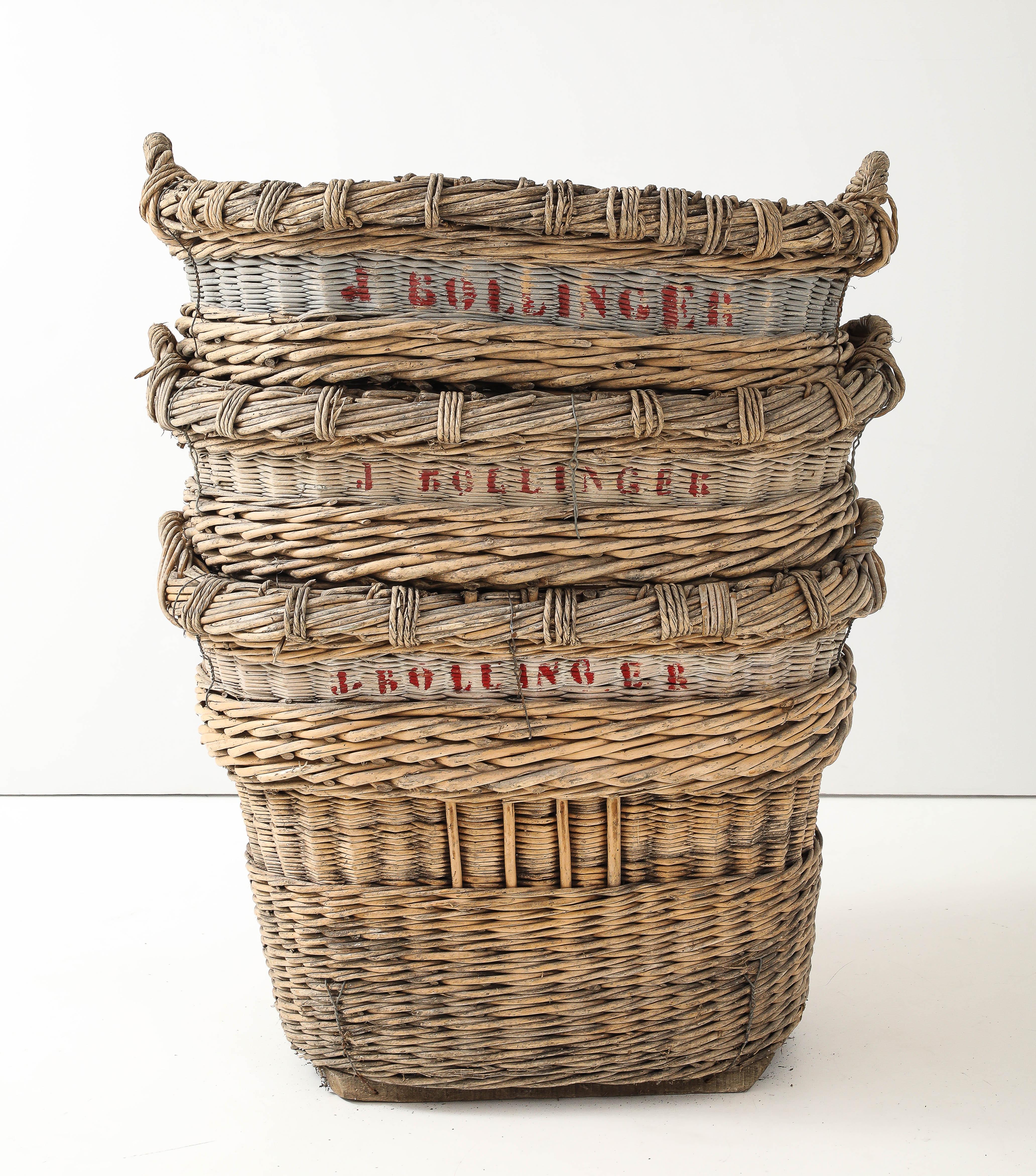 Français Grande corbeille à vendange de champagne Bollinger, Reims, France, c.C. 1920-30 en vente