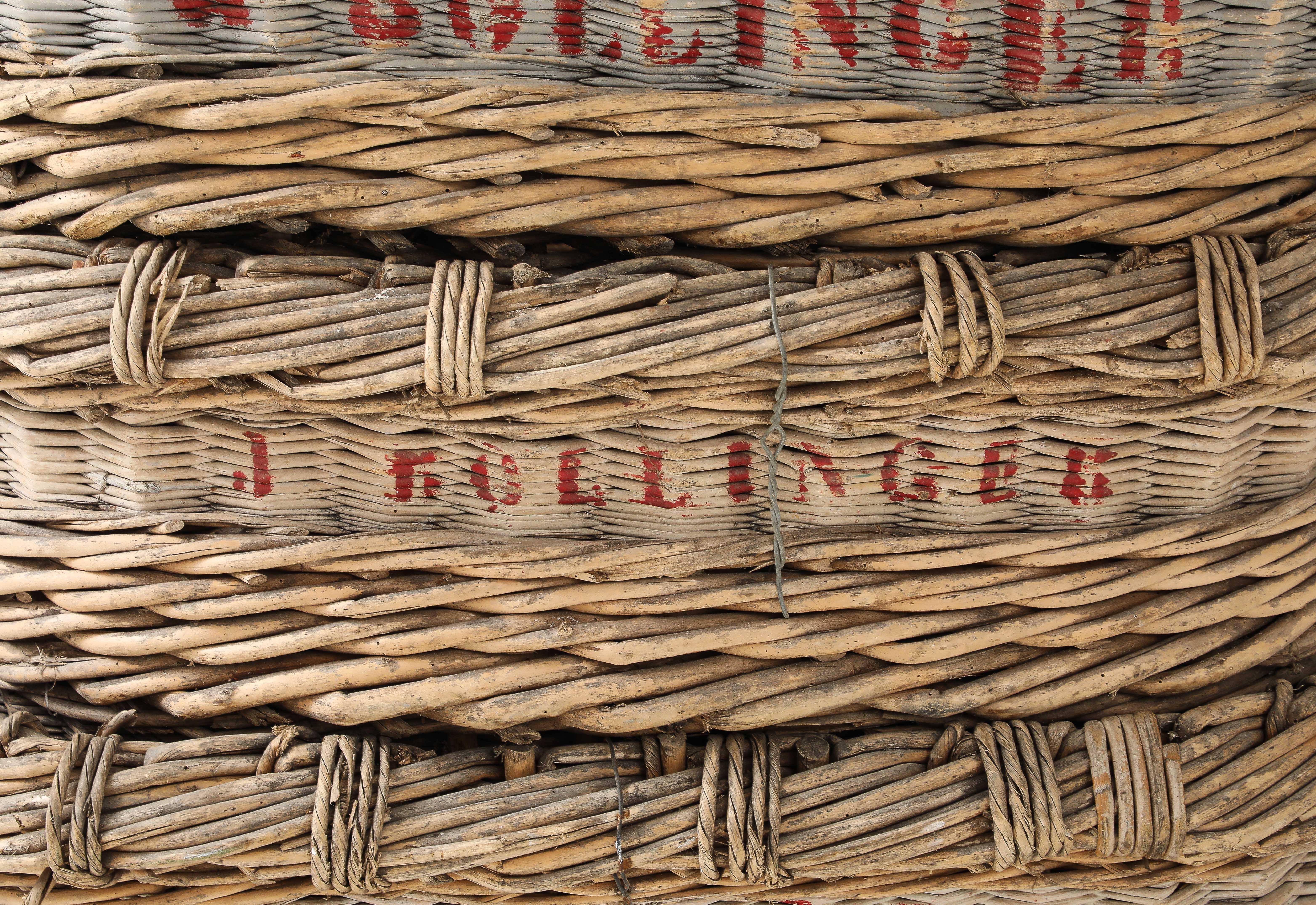 Grande corbeille à vendange de champagne Bollinger, Reims, France, c.C. 1920-30 Bon état - En vente à Brooklyn, NY
