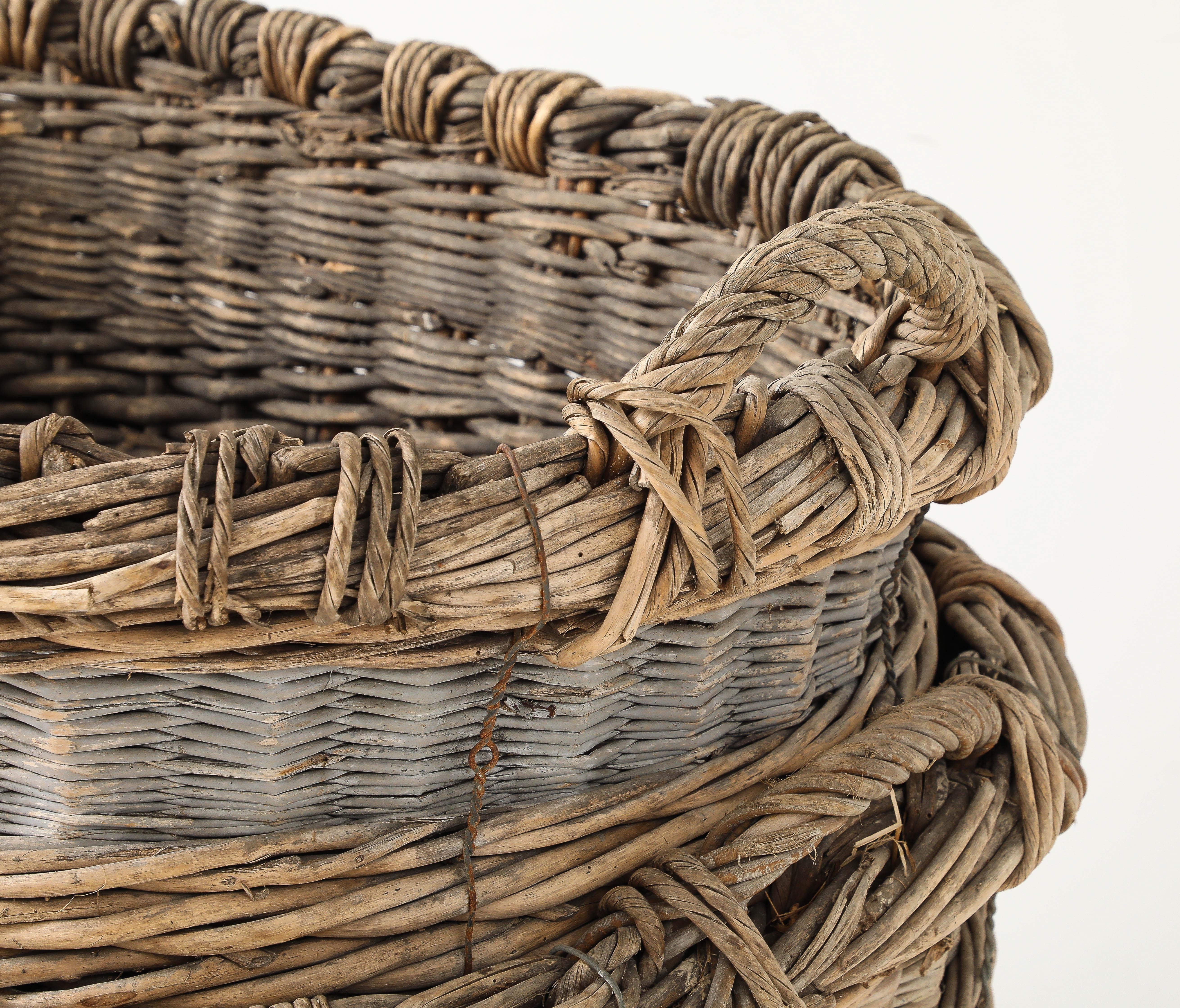 Osier Grande corbeille à vendange de champagne Bollinger, Reims, France, c.C. 1920-30 en vente