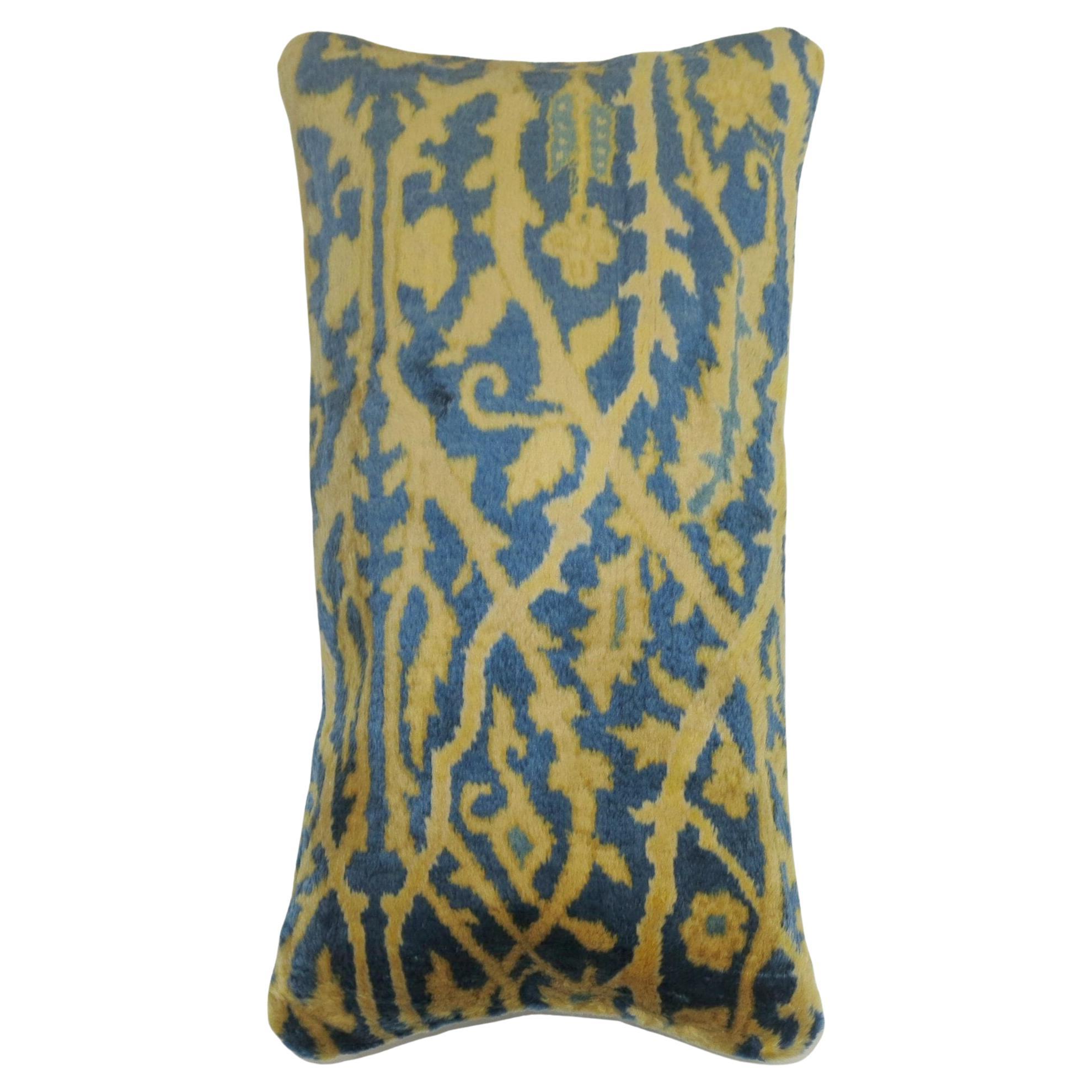 Large Bolster Vintage Indian Silk Pillow For Sale