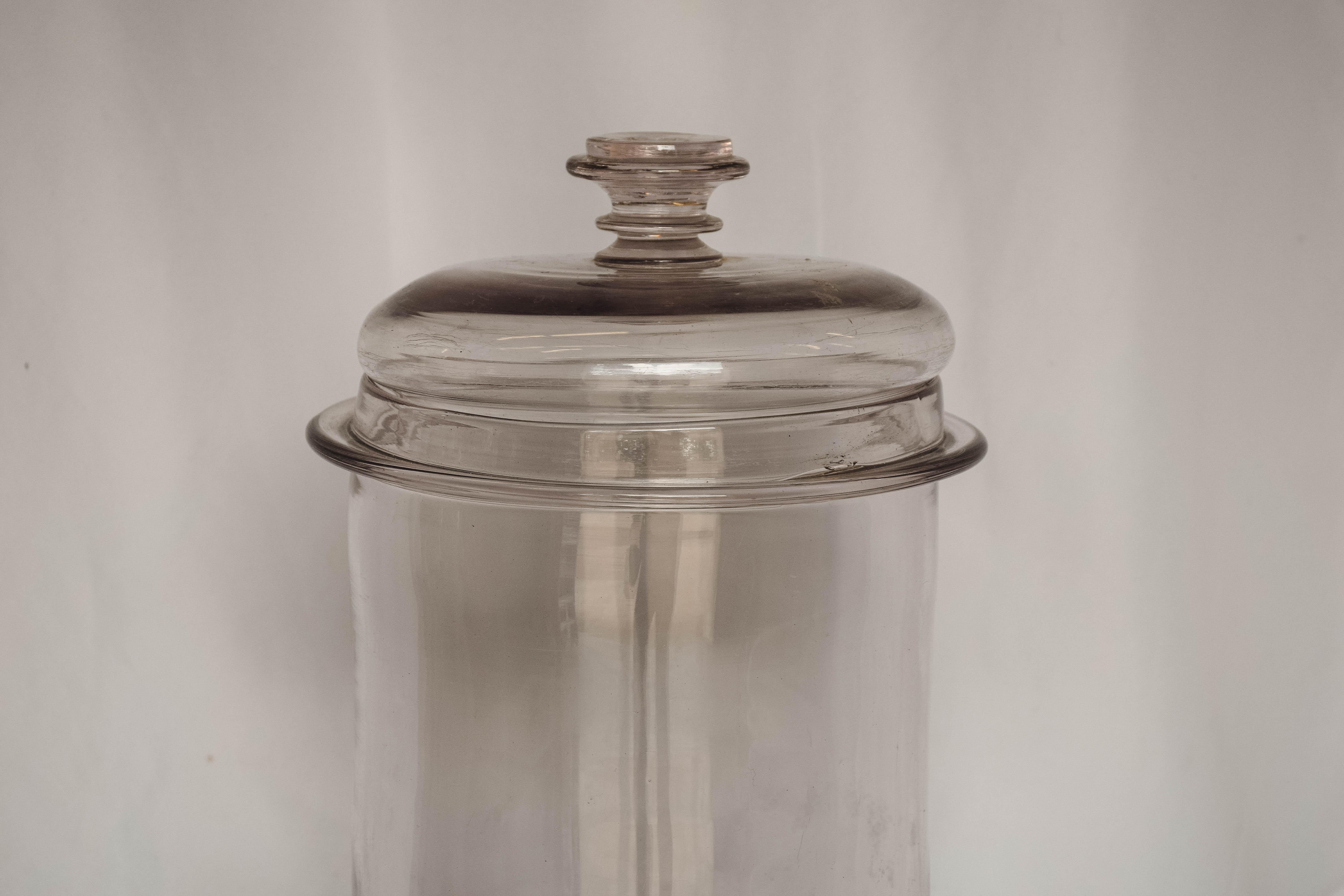 Glass Large Bon Bon Jar For Sale