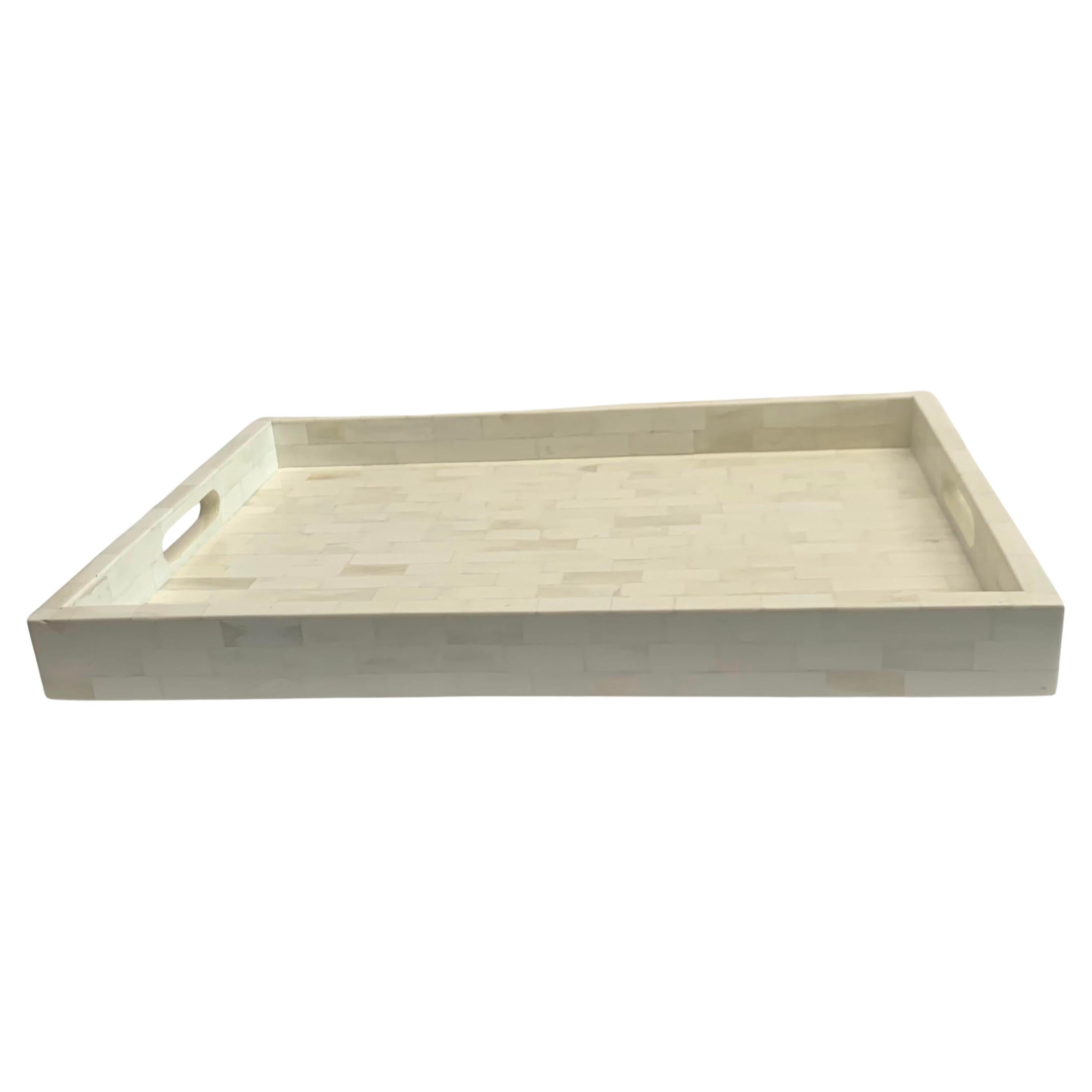 Large Bone Tray With Handles, India, Contemporary For Sale