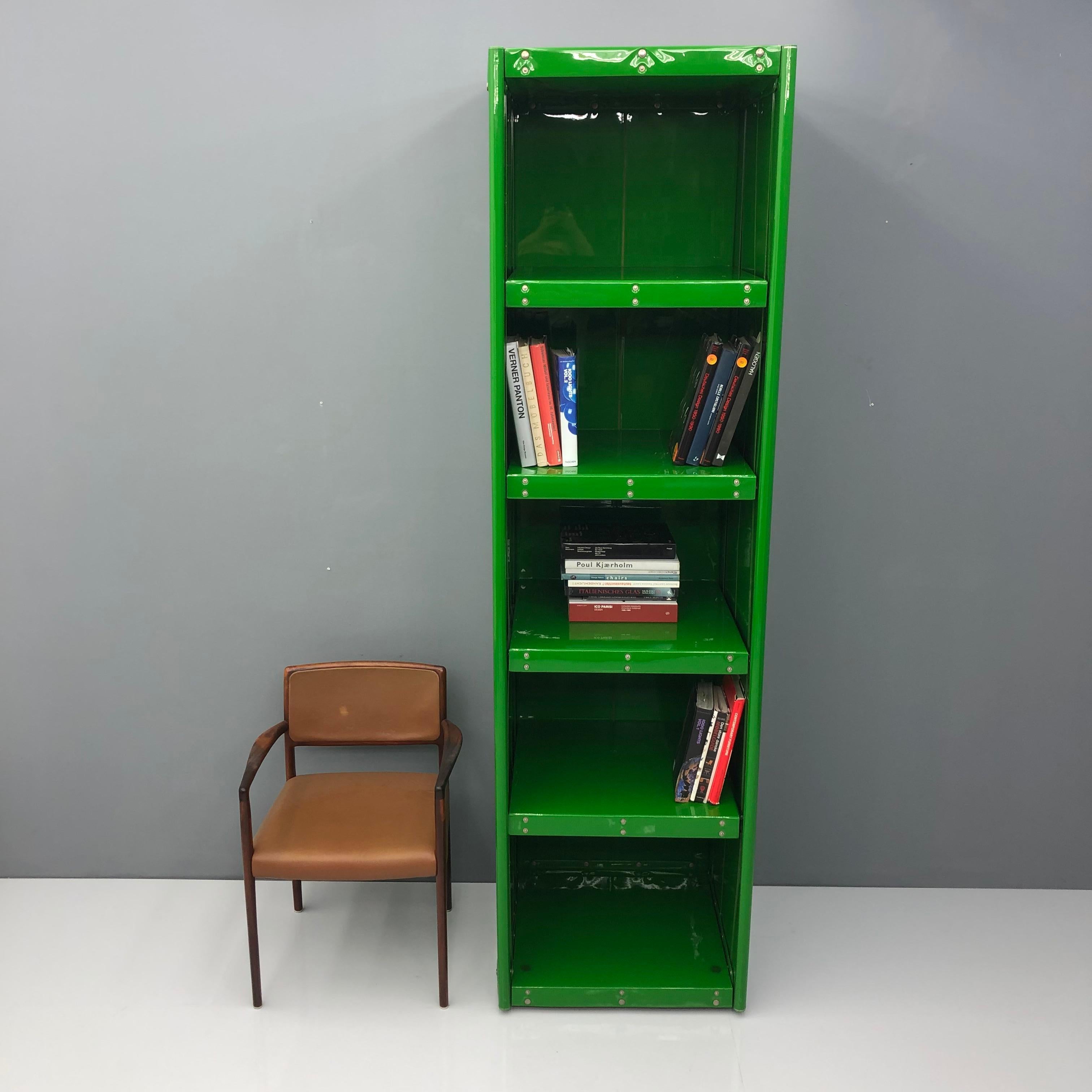 Large Book Case by Otto Zapf Green Foil InDesign, Germany, 1971 4