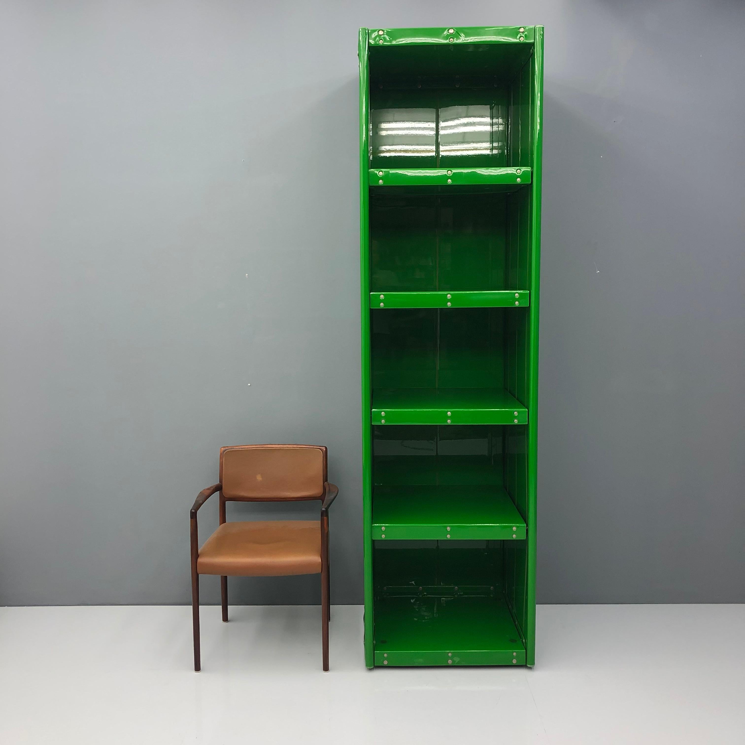 Large Book Case by Otto Zapf Green Foil InDesign, Germany, 1971 3