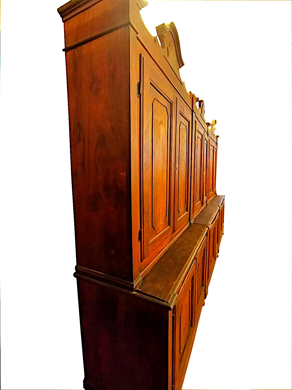 Italian Large Bookcase, 12 Door Archive, Italy Mid-19th Century For Sale