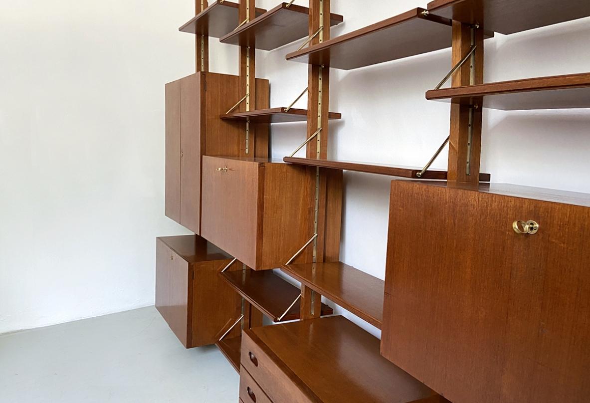 Large bookcase with compartments and shelves by Serafino Arrighi For Sale 1