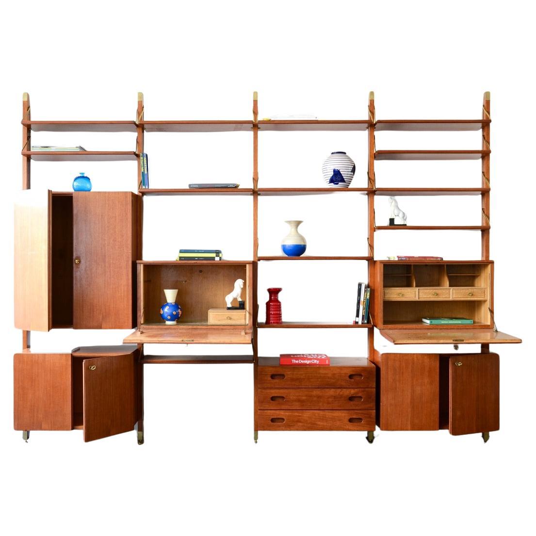 Large bookcase with compartments and shelves by Serafino Arrighi For Sale