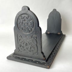 Large Bookend in blackened Birch in Old Norse Style from the late 19th Century