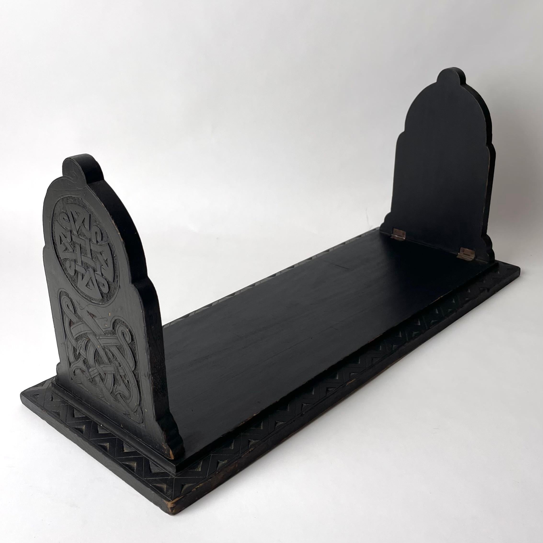 Other Large Bookend in blackened Birch in Old Norse Style from the late 19th Century For Sale