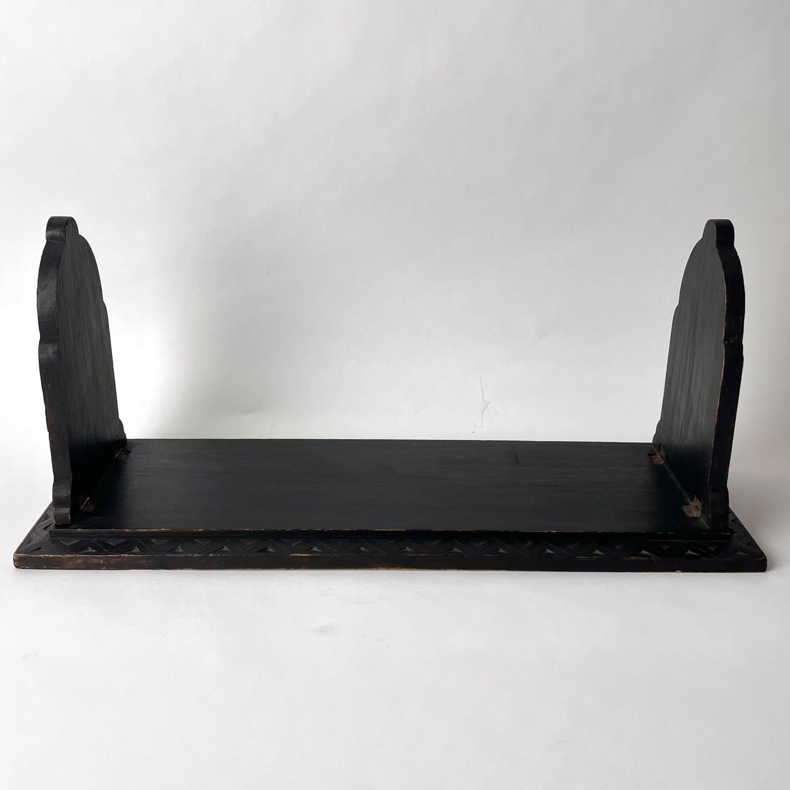 Swedish Large Bookend in blackened Birch in Old Norse Style from the late 19th Century For Sale