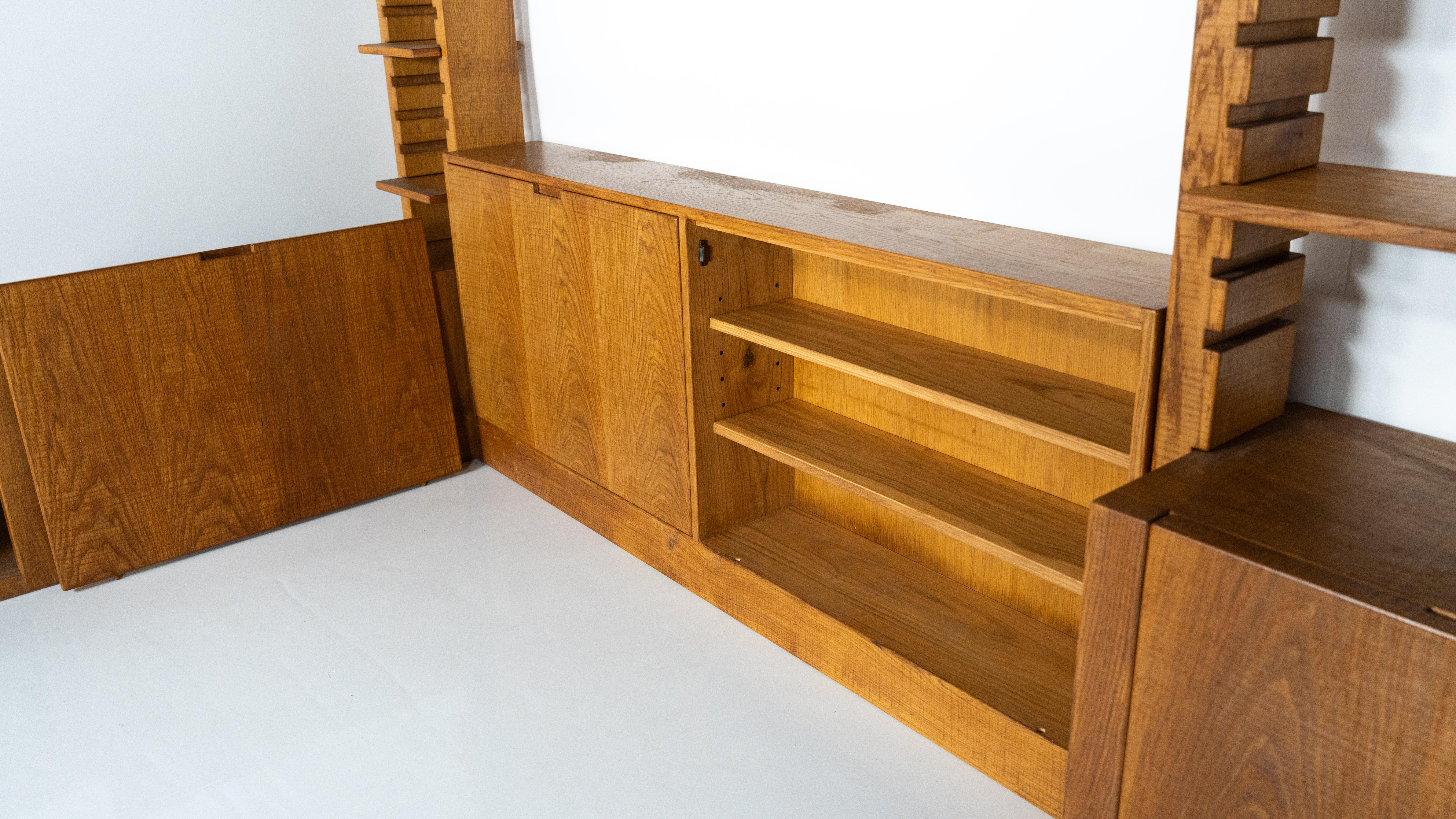 Grande bibliothèque avec banc par Guiseppe Rivadossi pour Officina Rivadossi, Italie en vente 5