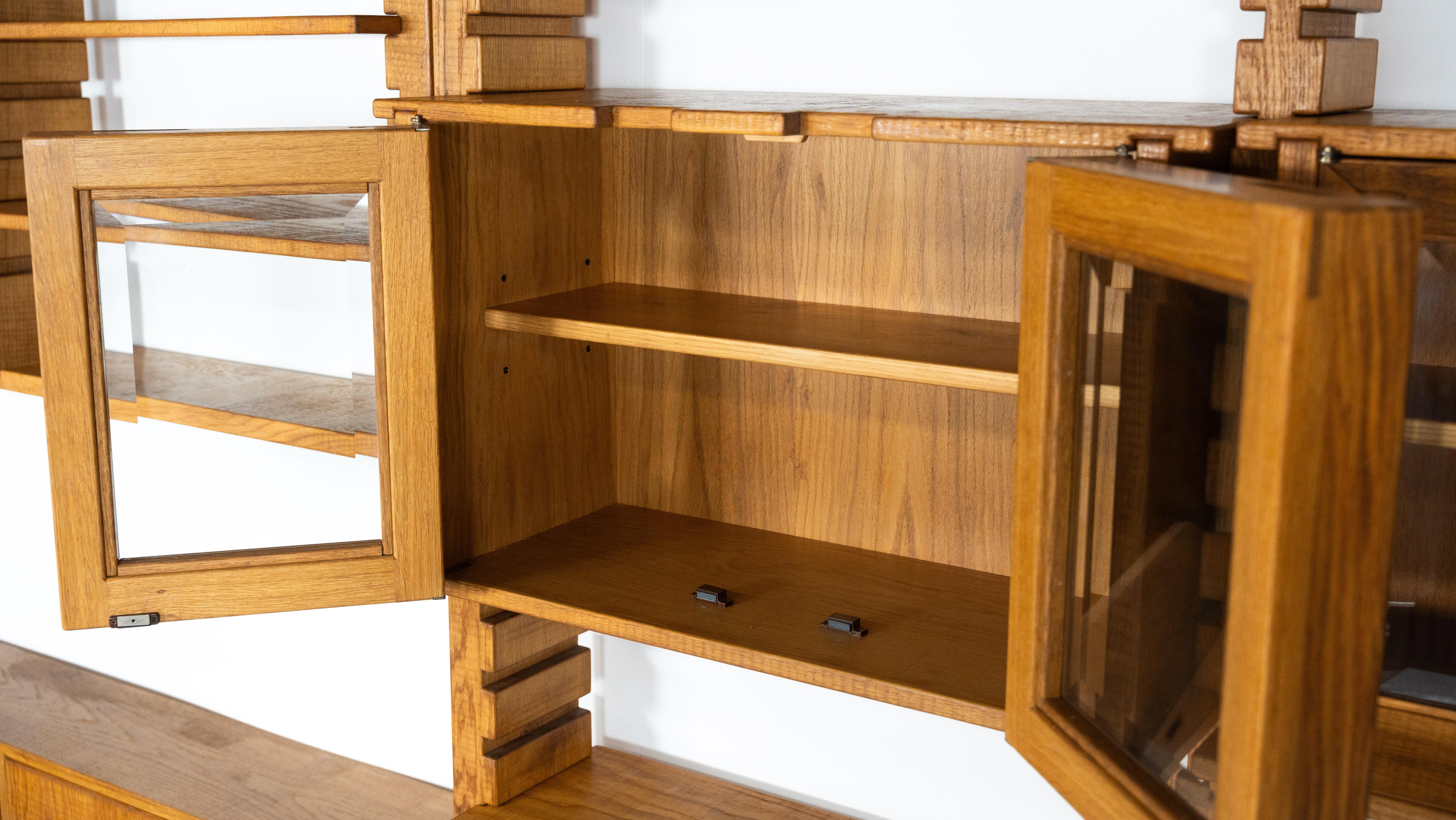 Grande bibliothèque avec banc par Guiseppe Rivadossi pour Officina Rivadossi, Italie en vente 9