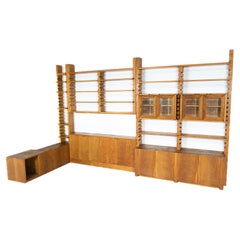 Large Bookshelf with Bench by Guiseppe Rivadossi for Officina Rivadossi, Italy