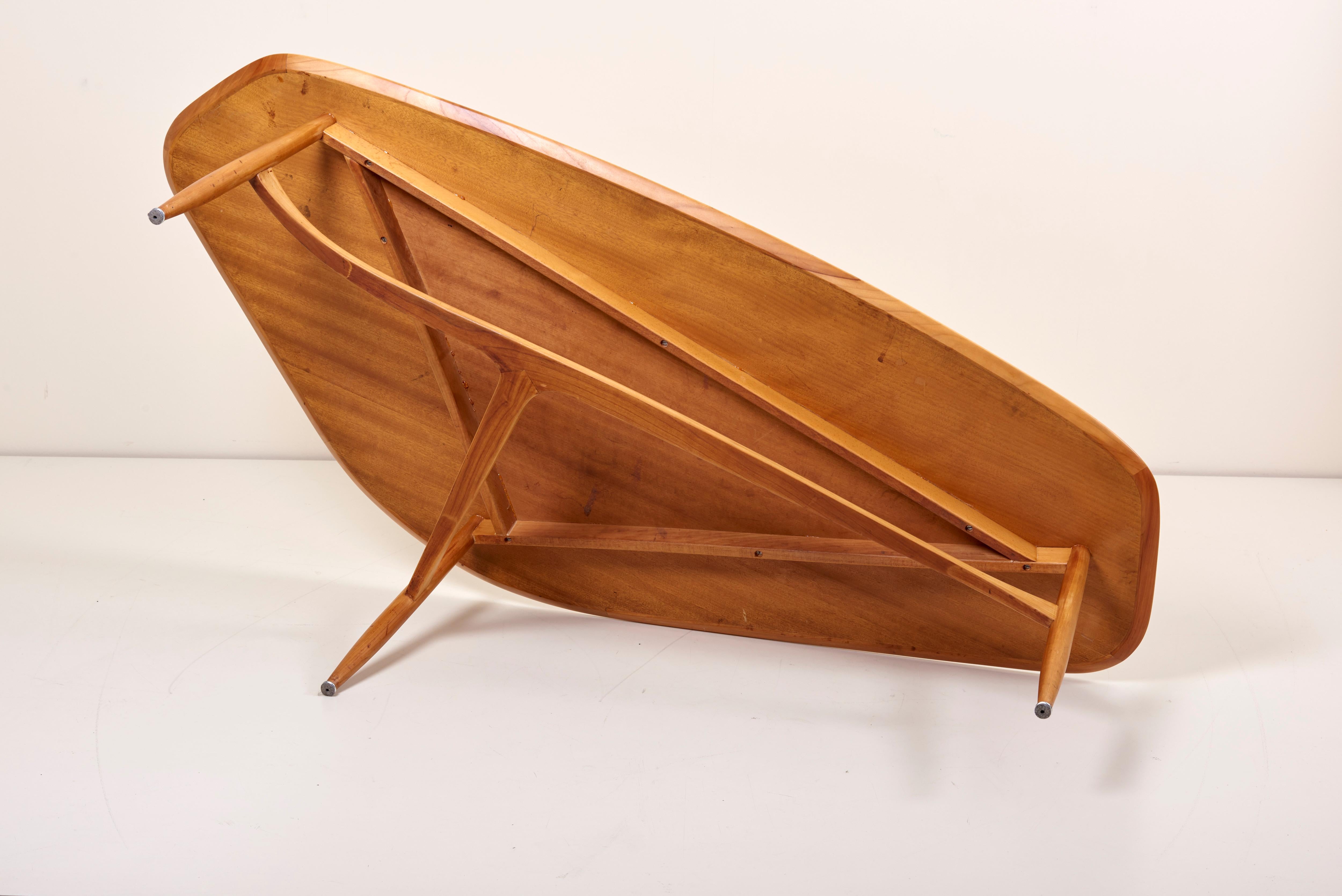 Large Boomerang-Shaped Coffee Table in Teak Wood by Svante Skogh for Laauser 1
