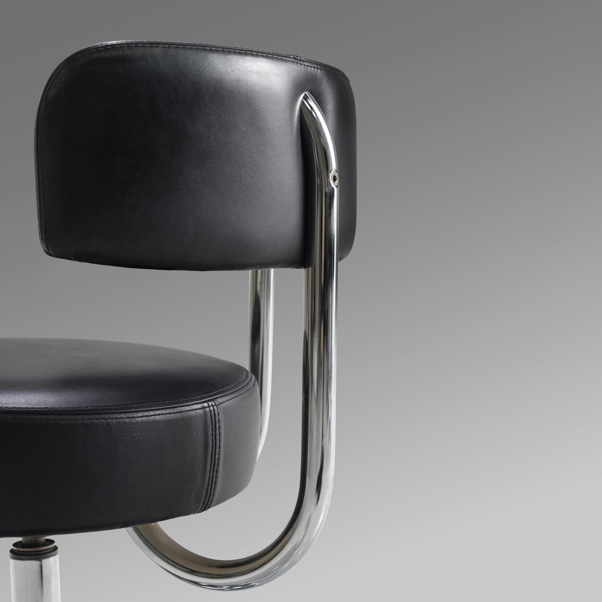 Late 20th Century Large Börje Johanson Set of Twelve Black Leatherette Chairs