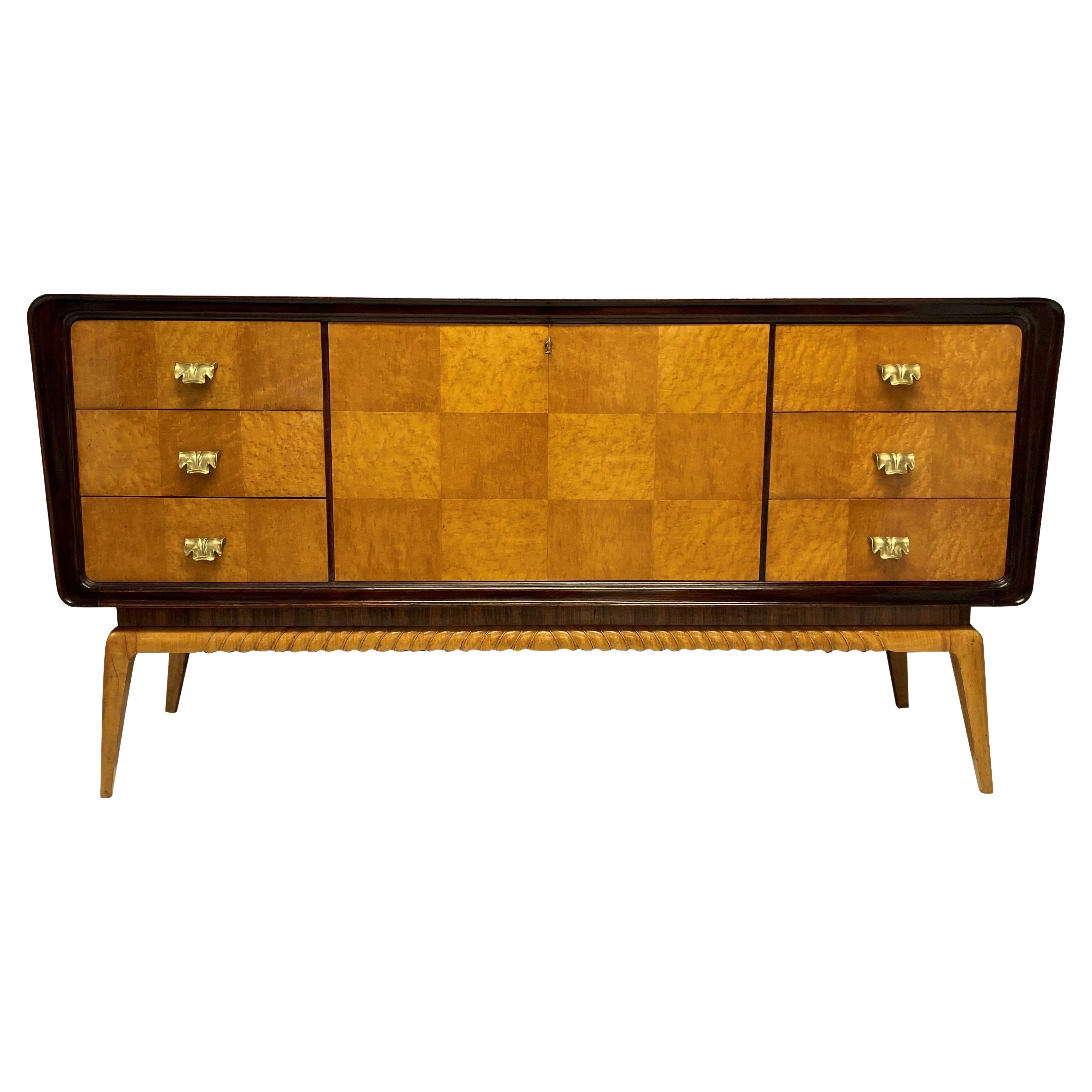 Large Borsani Credenza in Zebrano Wood & Maple